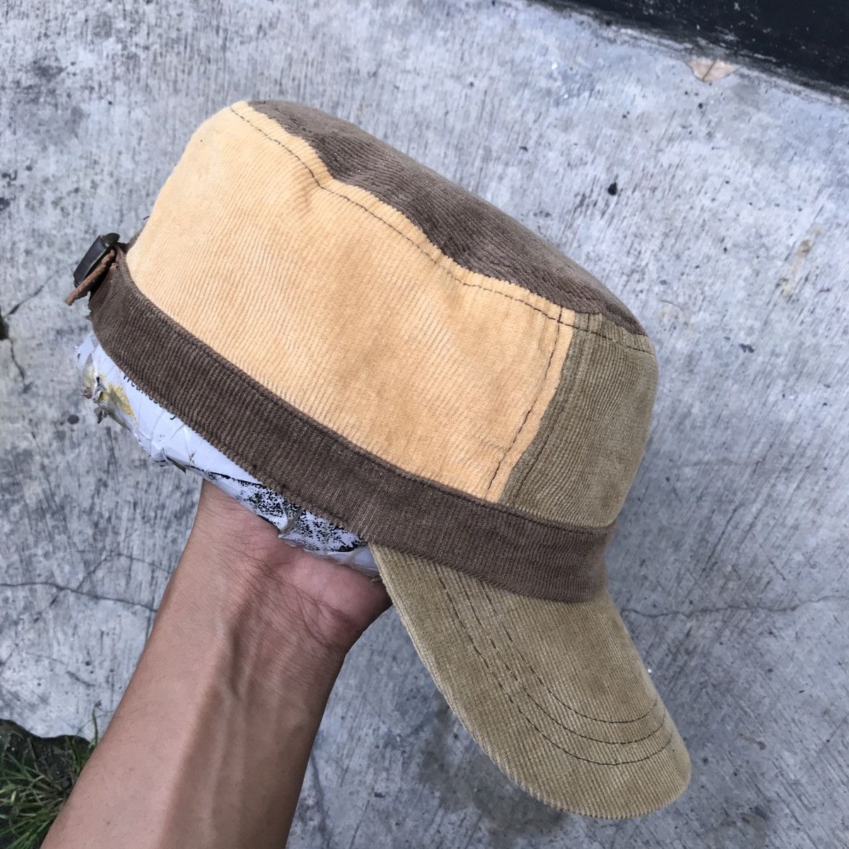 Global Work × Japanese Brand patrol hat three tone with leather adjust by global work Size ONE SIZE - 5 Thumbnail