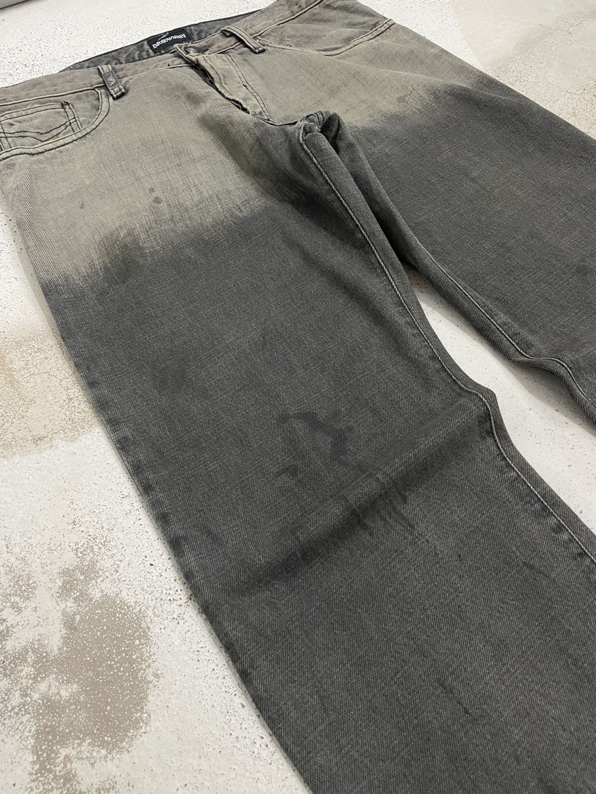 Emporio Armani Emperio Armani Distress Repaired Two Tone Denim Buttonfly Size US 35 - 6 Thumbnail