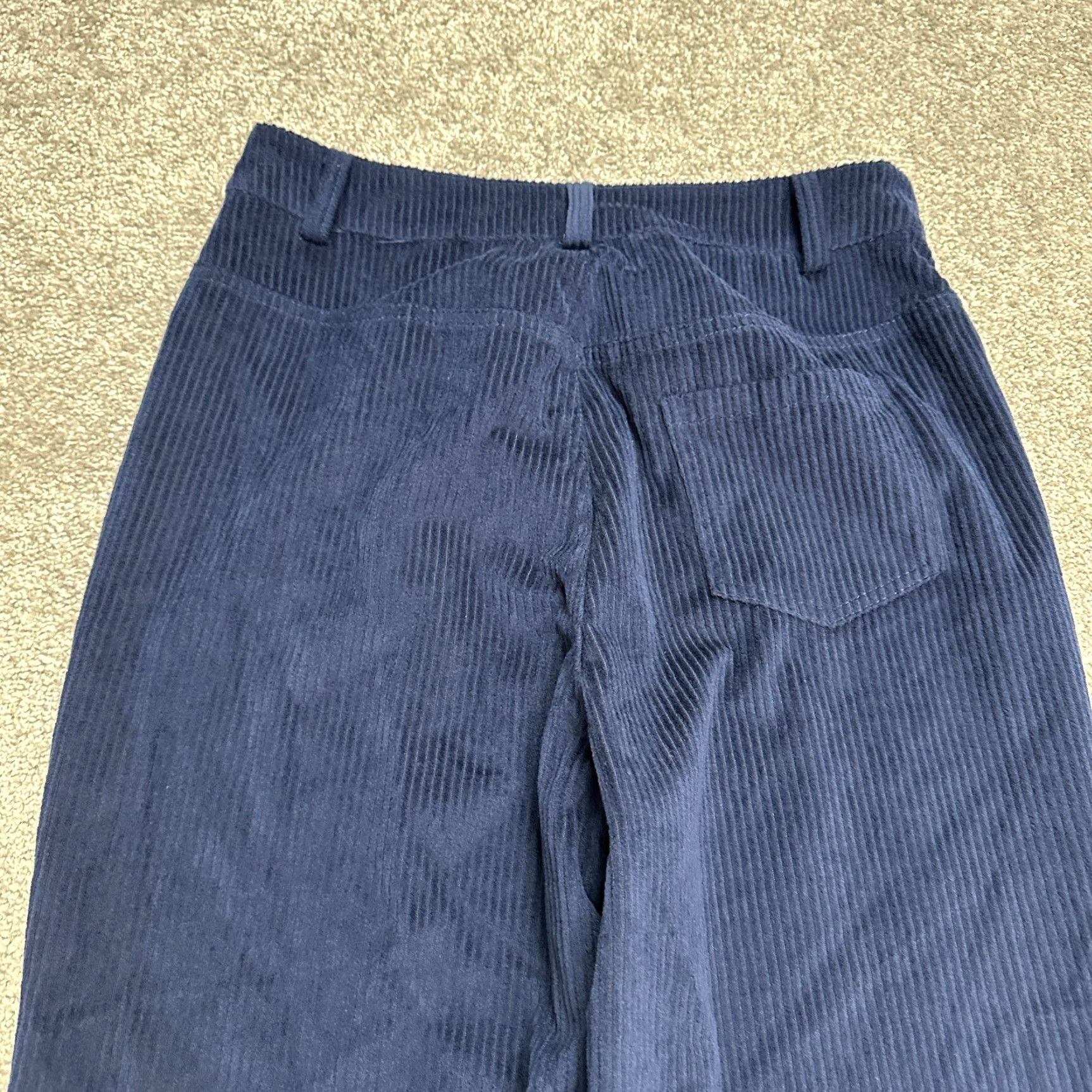 ZAFUL Zaful Pants Womens Small Dark Blue Corduroy Straight Leg High Rise Casual 28x29 Size 28" / US 6 / IT 42 - 4 Thumbnail