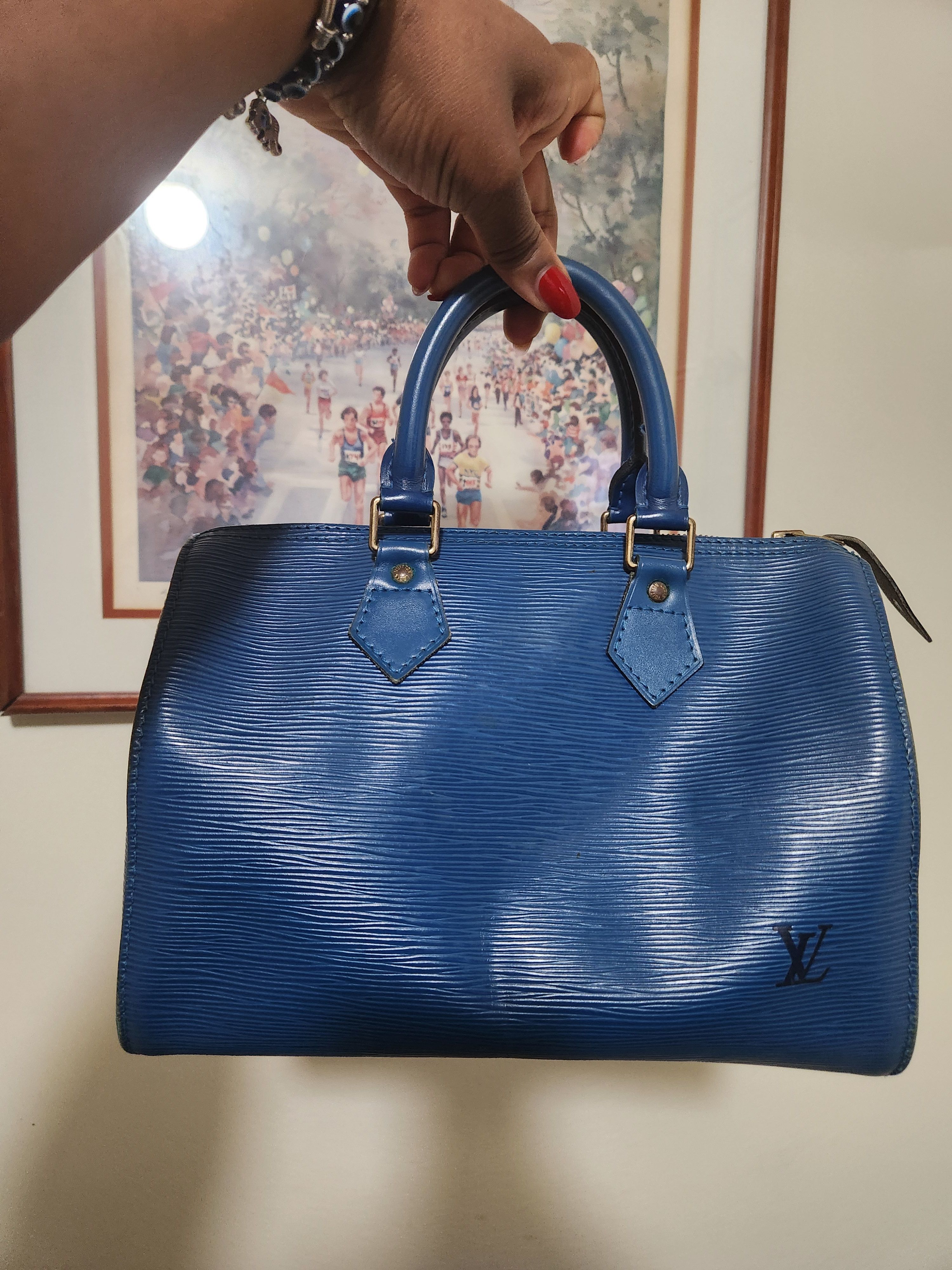 image of Louis Vuitton Speedy 25 Bleu Toledo, Women's