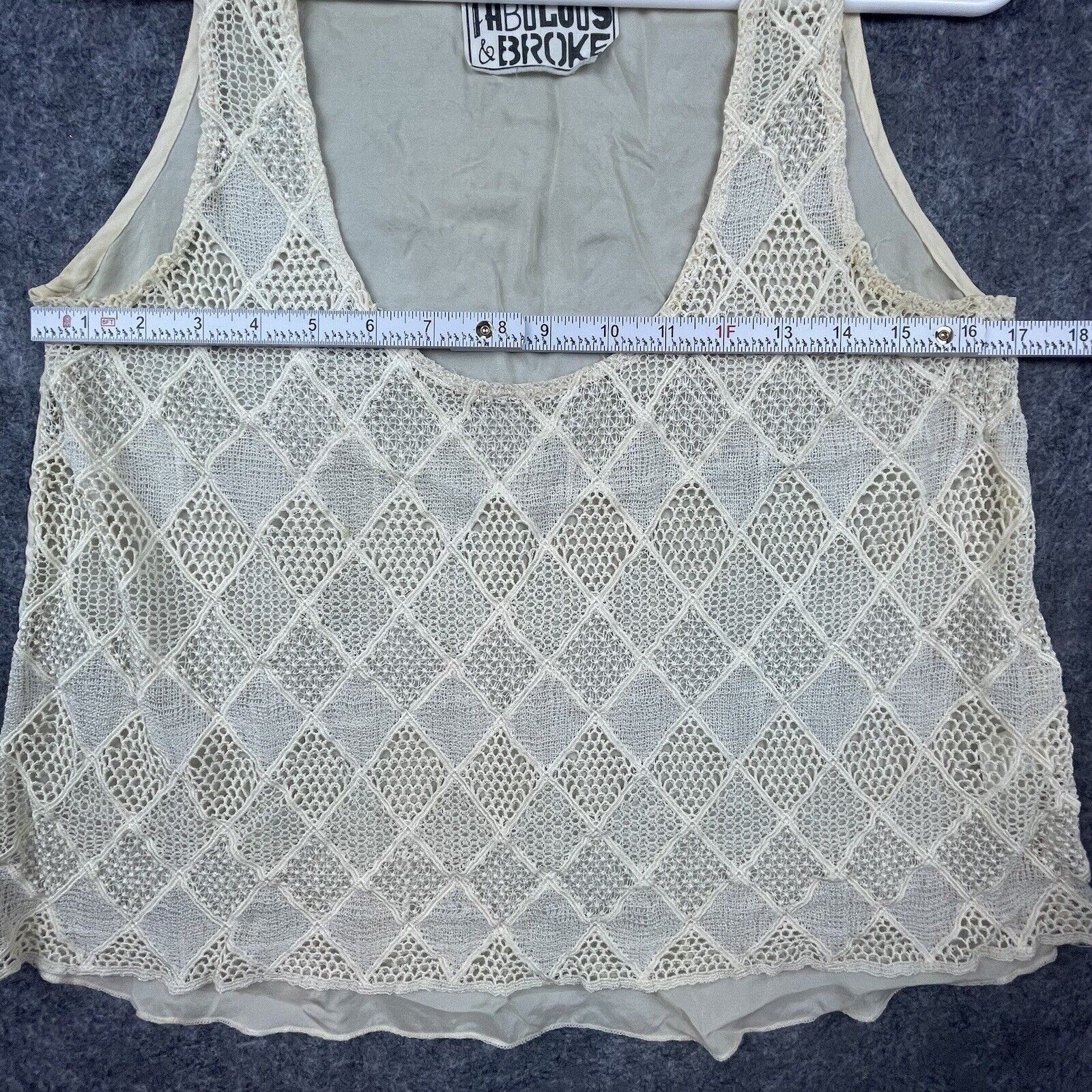 Young Fabulous & Broke Young Fabulous & Broke Top Womens Med Ivory Crochet Cottage Size M / US 6-8 / IT 42-44 - 5 Thumbnail