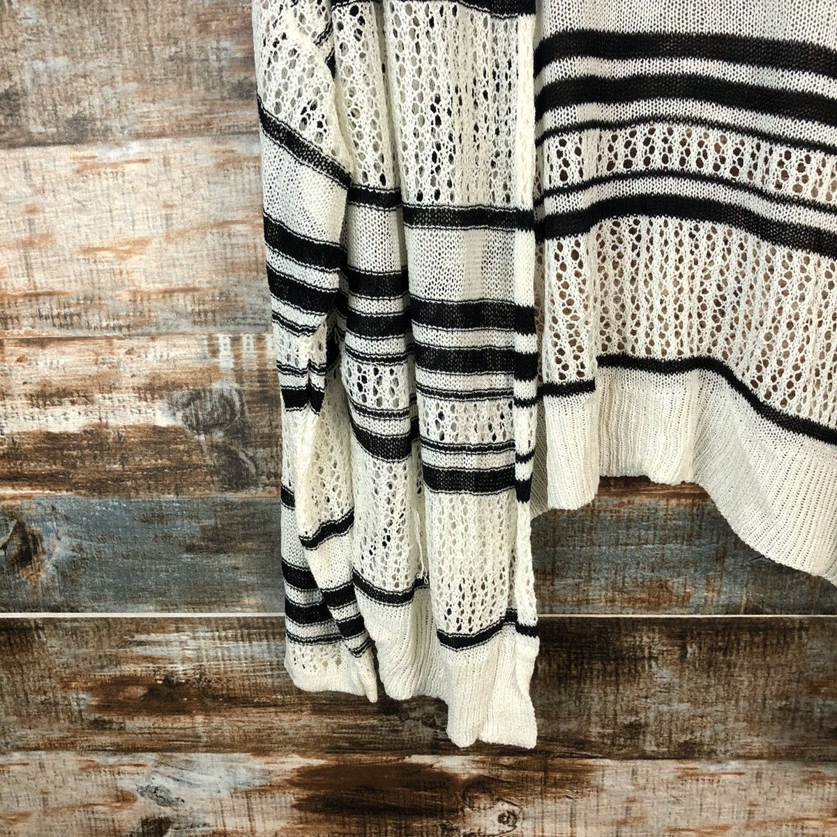 Japanese Brand × OVER THE STRiPES Ledual Stripe Cardigan crochet meshnet Knitwear #A1347 Size US XL / EU 56 / 4 - 7 Thumbnail