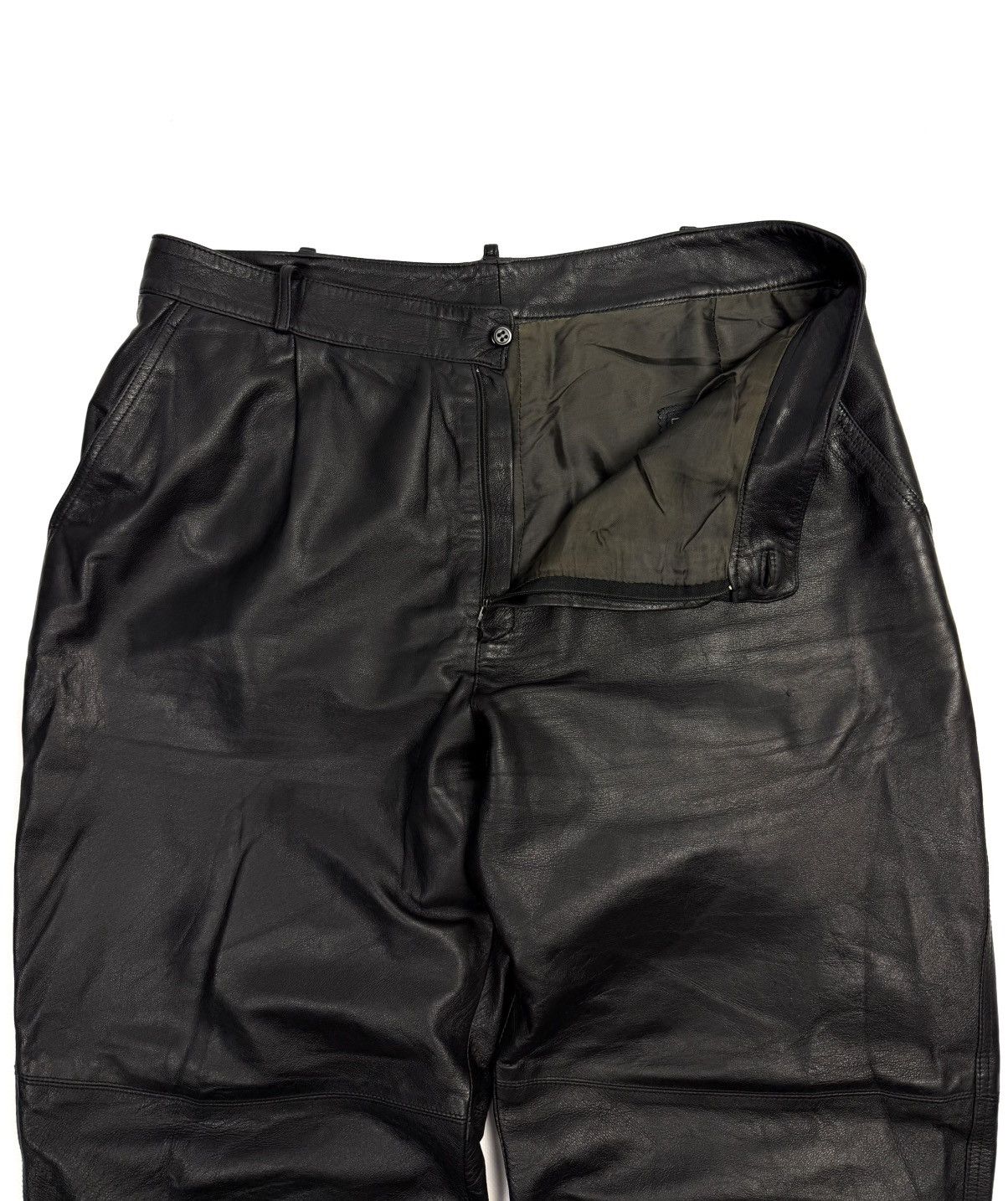 Leather Vintage Leonardo Vera Pelle Italy Leather Pants Relaxed Fit Size US 34 / EU 50 - 9 Thumbnail