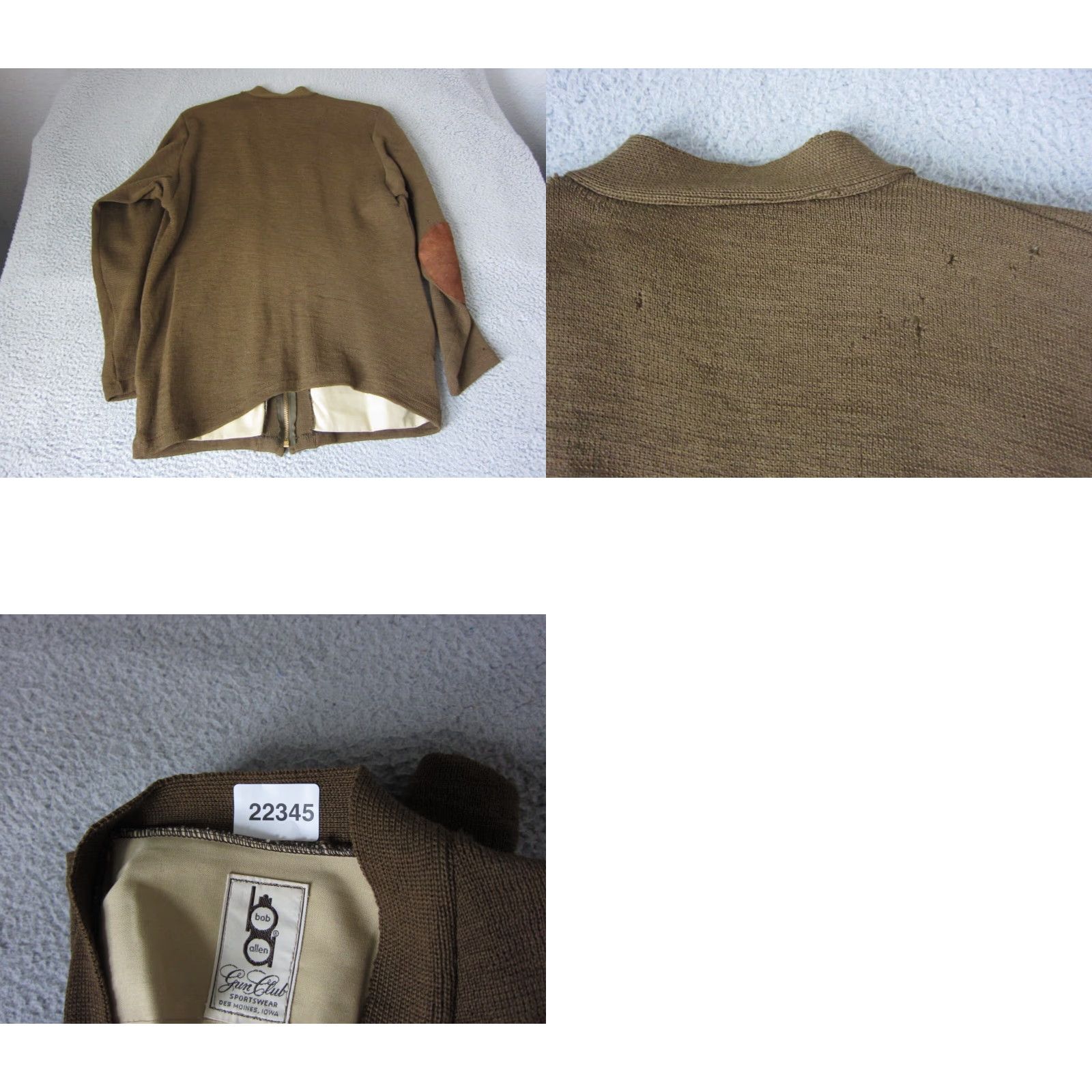 Vintage VINTAGE Bob Allen Sweater Mens 40 Green Wool Full Zip Up 60s 50s Full Zip Crew Neck Knit Wool Solid Preppy Mens Green Wool Sweater Size US L / EU 52-54 / 3 - 9 Thumbnail