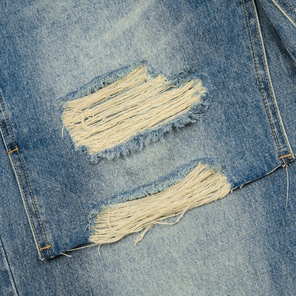 Jean Men's punk distressed washed raw edge patchwork ripped jeans Size US 32 / EU 48 - 4 Thumbnail