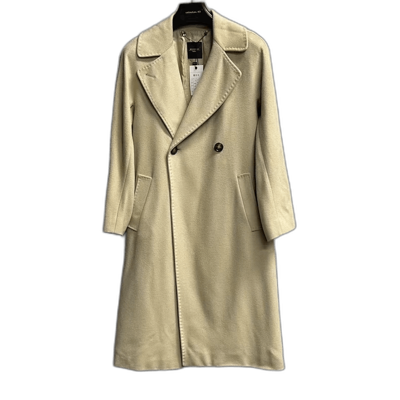 Max Mara Max Mara Beige Double-Breasted Long Coat Size US S / EU 44-46 / 1 - 1 Thumbnail