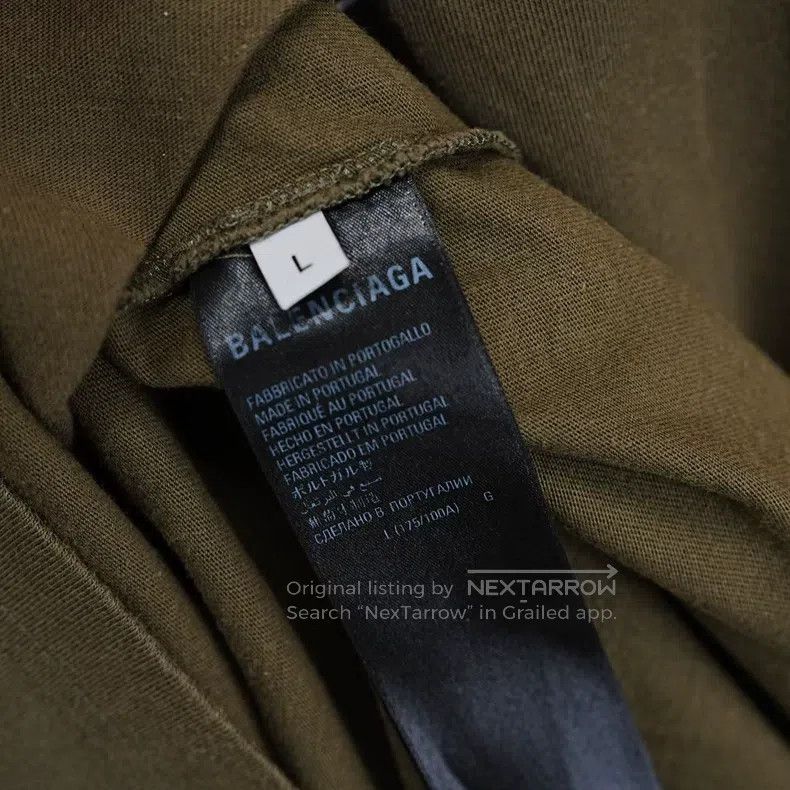 Balenciaga Balenciaga Washed Green Coke Embroidered Short Sleeve Size US L / EU 52-54 / 3 - 4 Thumbnail