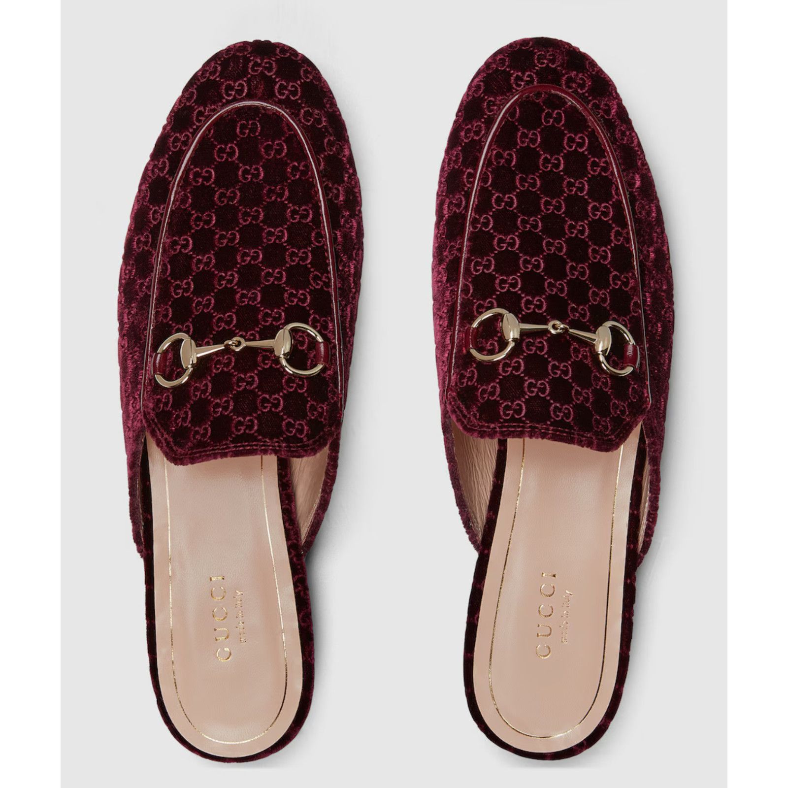 Gucci Gucci Princetown Velvet GG Logo Red Loafer Mule Flat 39.5 Size US 9.5 / IT 39.5 - 10 Thumbnail