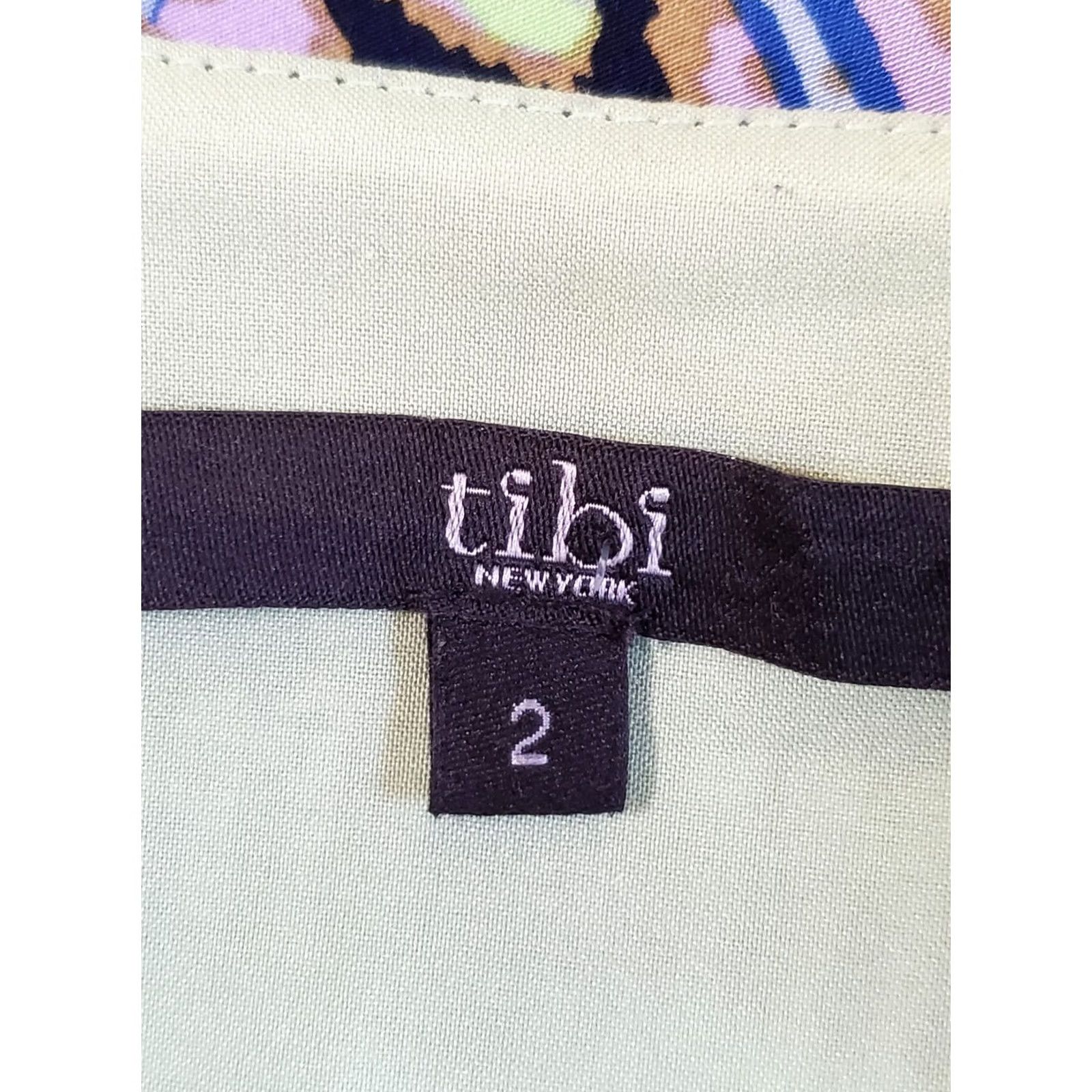 Tibi Tibi Slip Mini Dress 100% Silk Watercolor Blue Purple Green Women's Size 2 Dress Size XS / US 0-2 / IT 36-38 - 7 Thumbnail