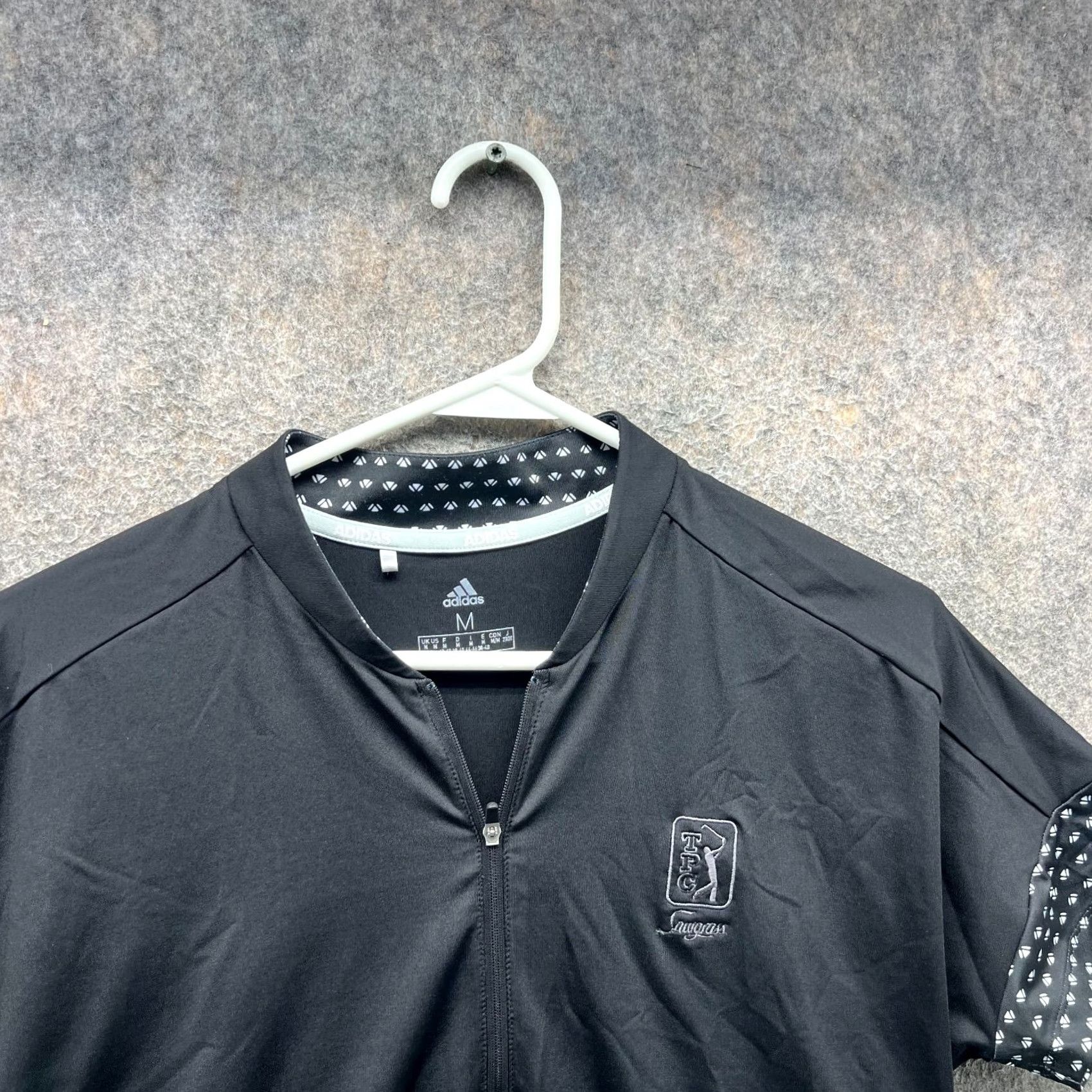 Adidas Adidas Polo Shirt Women Medium Black Jersey Short Sleeve Collared Button Polo Top Casual All Seasons 365 Printed Size M / US 6-8 / IT 42-44 - 2 Thumbnail