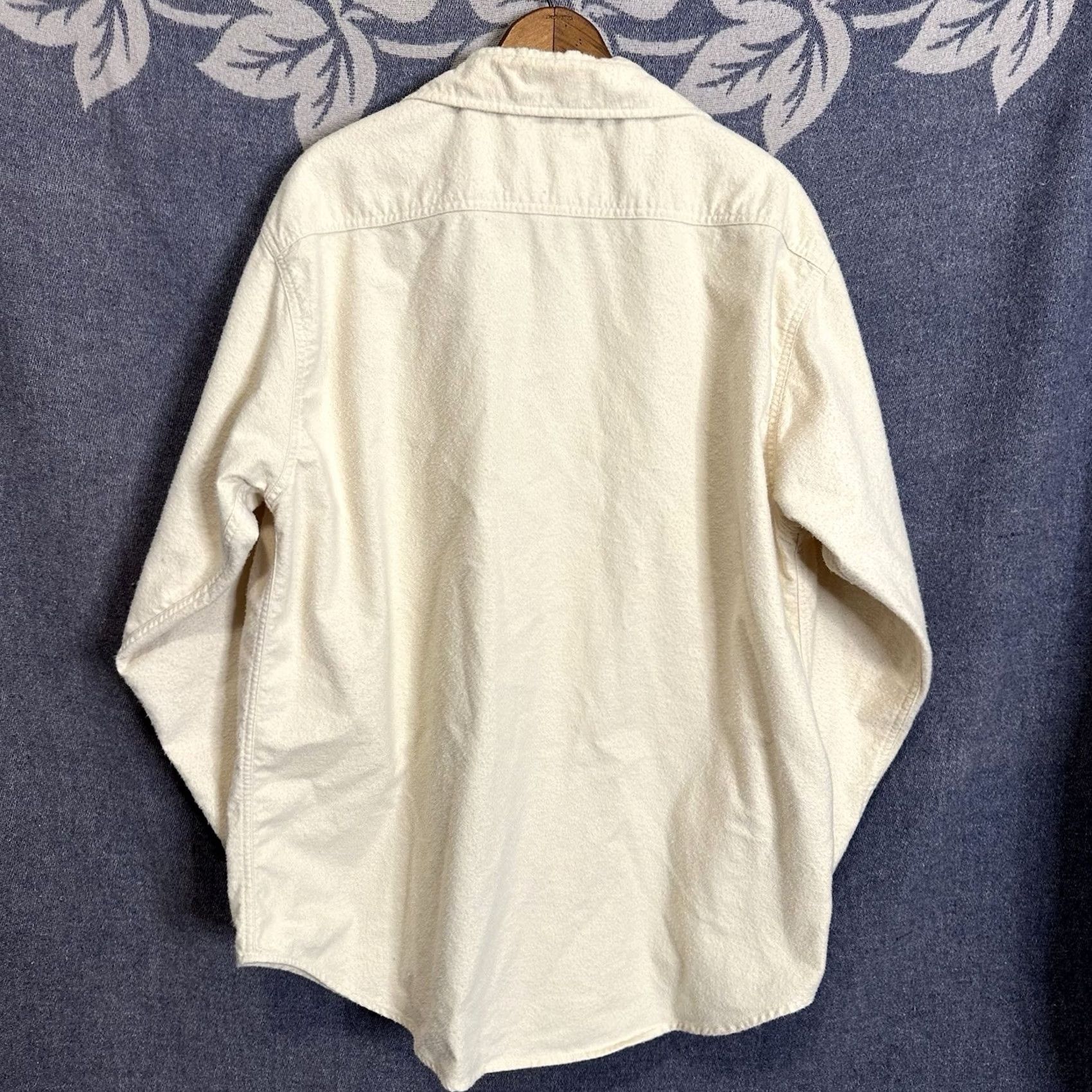 Vintage VINTAGE Five Brothers Shirt Long Sleeve Men Beige XL Chamois Flannel Button-Up Pocketed Heavyweight Size US XL / EU 56 / 4 - 4 Thumbnail