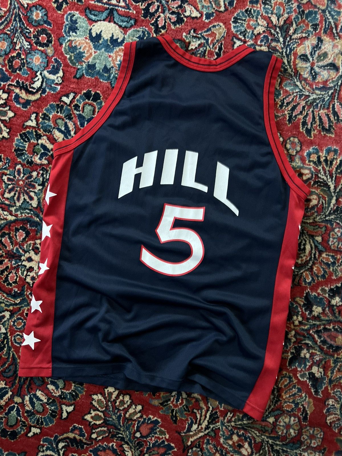 Champion Vintage 90’s Champion Team USA Hill Basketball NBA Jersey Size US XL / EU 56 / 4 - 2 Thumbnail