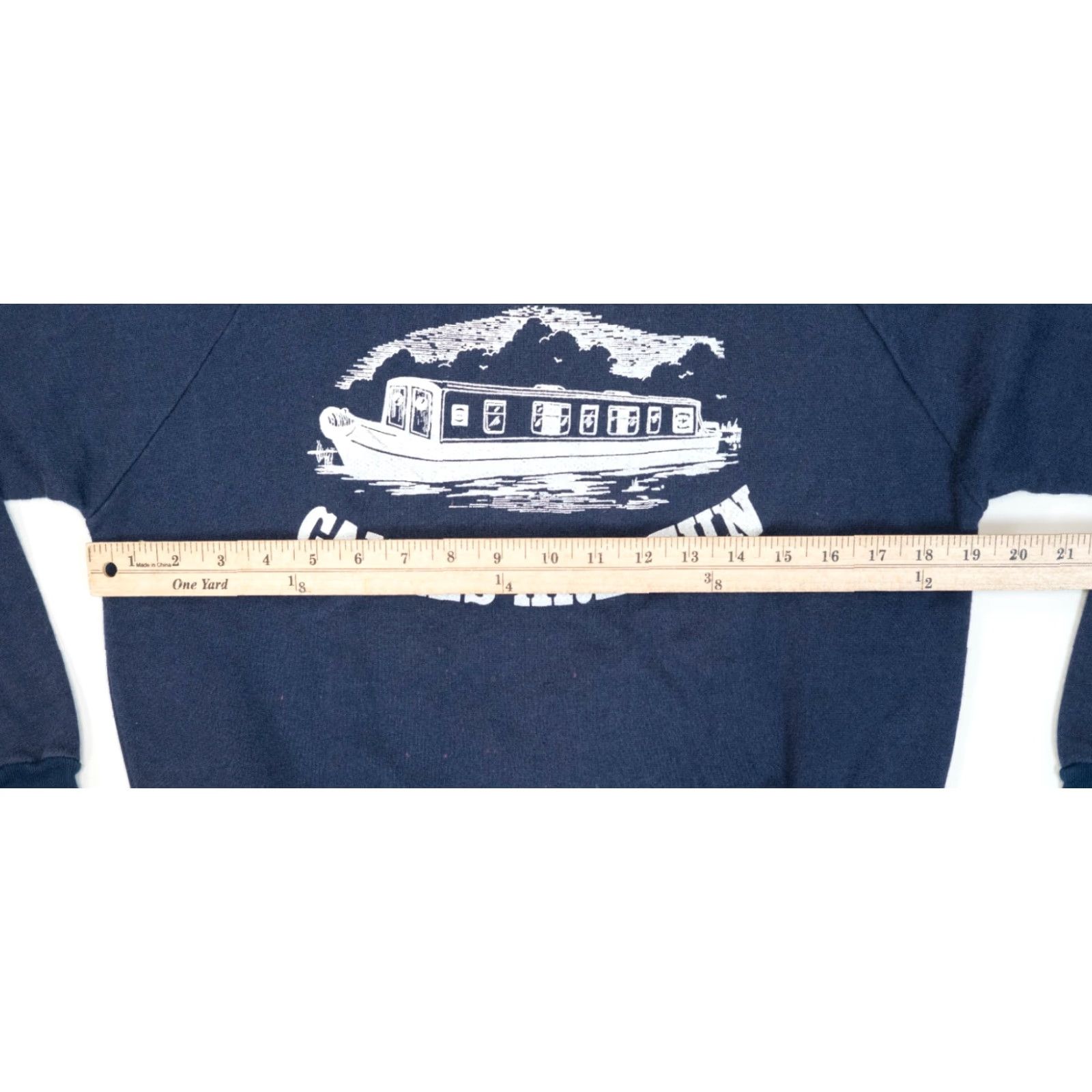 Greats VINTAGE Canals Are Fun Sweatshirt Blue Size S Women United Kingdom 1960s 50s VTG VT Vintage Pullover Crew Neck Size S / US 4 / IT 40 - 5 Thumbnail