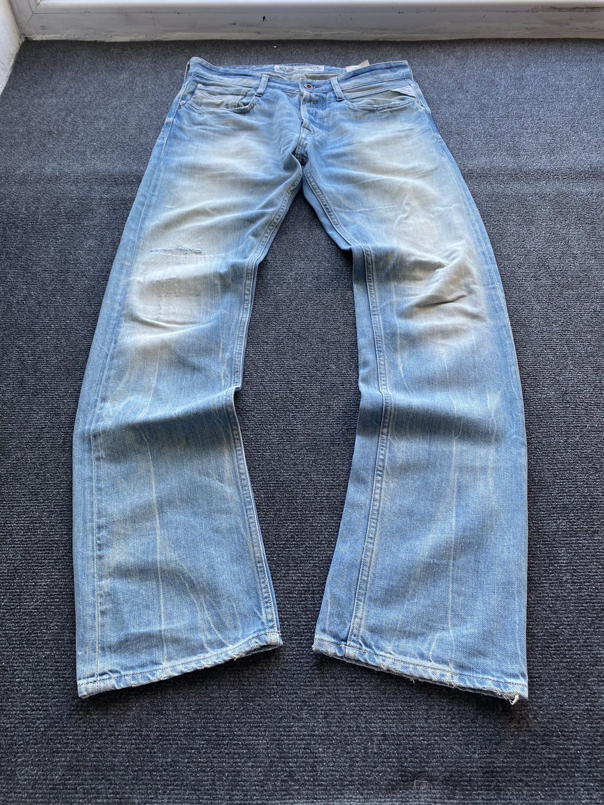 Replay 🔥Opium Punk Replay blue jeans 30 newbill washed faded Size US 30 / EU 46 - 3 Thumbnail
