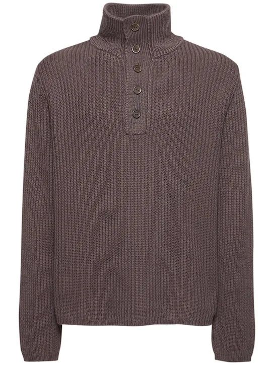 Our Legacy o1lsvrm0425 Navigator Cotton Knit Polo in Brown Size US XL / EU 56 / 4 - 1 Thumbnail