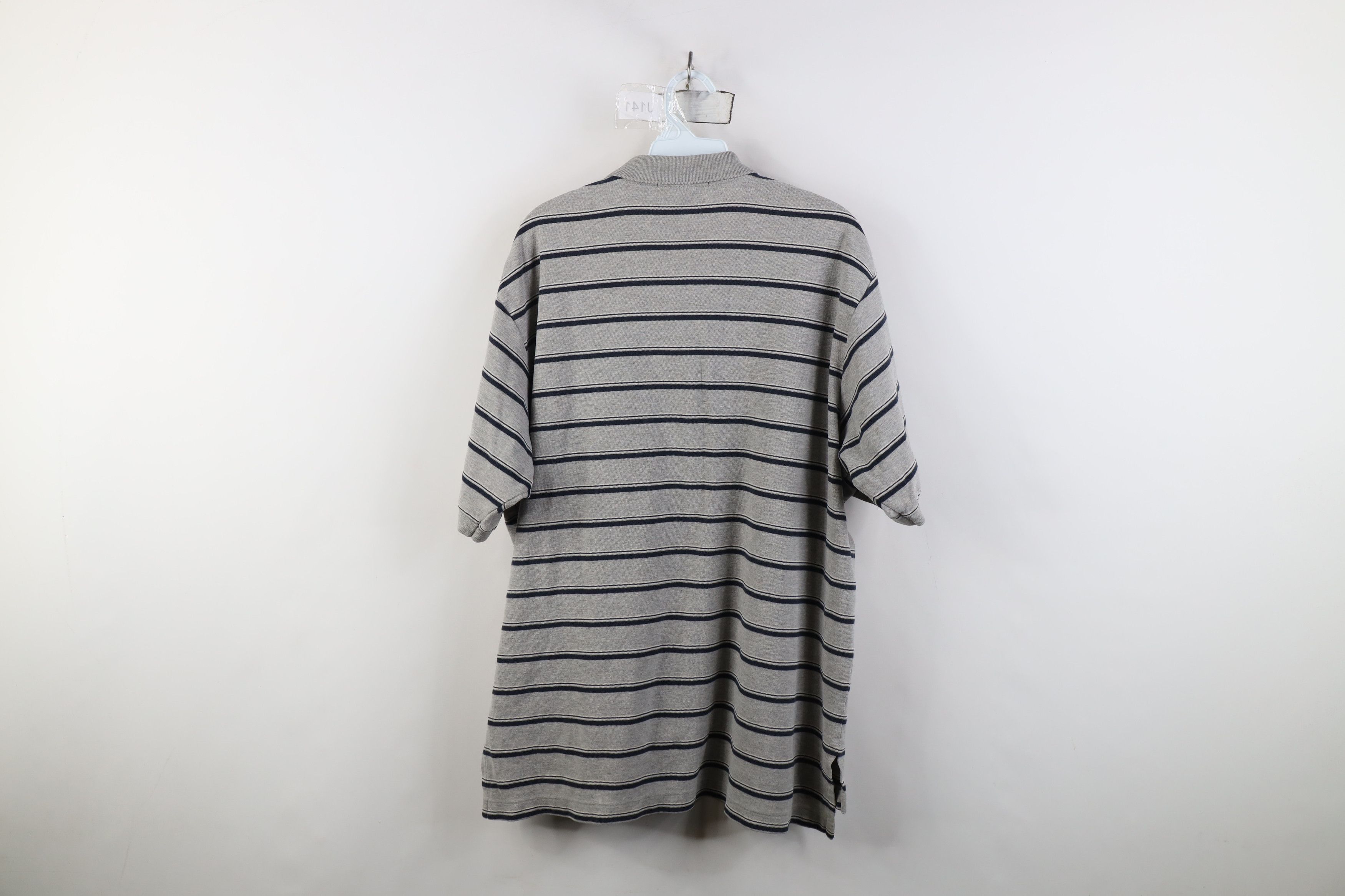 Ralph Lauren Vintage 90s Ralph Lauren Block Cotton Knit Golf Polo Gray Size US XL / EU 56 / 4 - 10 Thumbnail