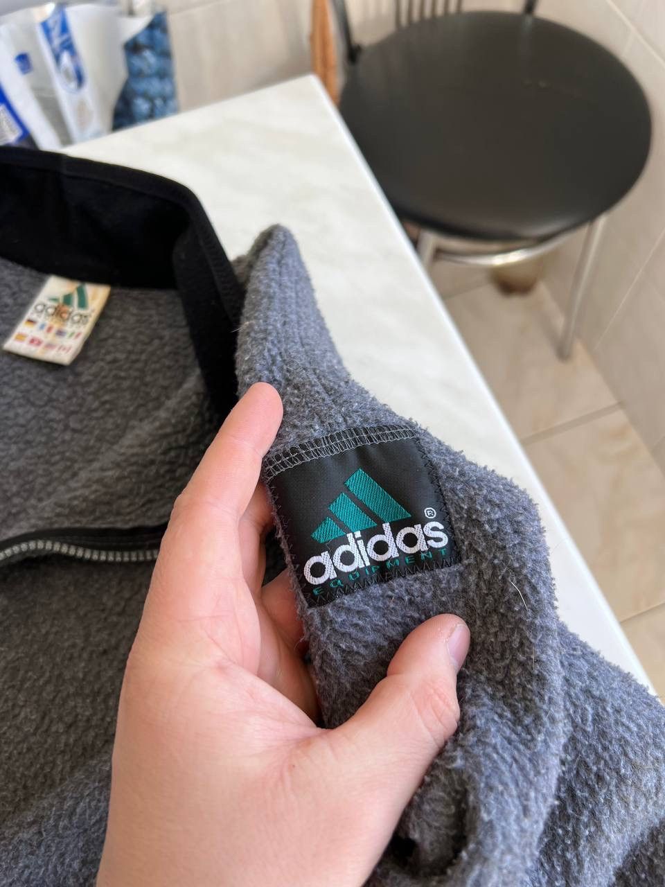 Adidas Vintage Adidas Equipment Fleece Light Jacket XL Gray 90s Zip Size US XL / EU 56 / 4 - 6 Thumbnail