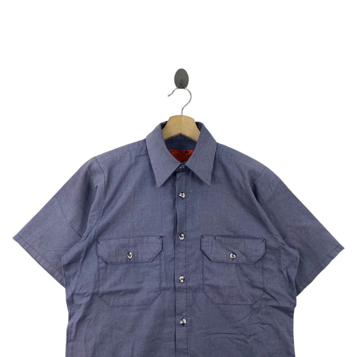 Red Kap × Vintage Vintage 90s RED KAP NASCAR Pockets Blue Button Up Shirts Size US M / EU 48-50 / 2 - 2 Thumbnail