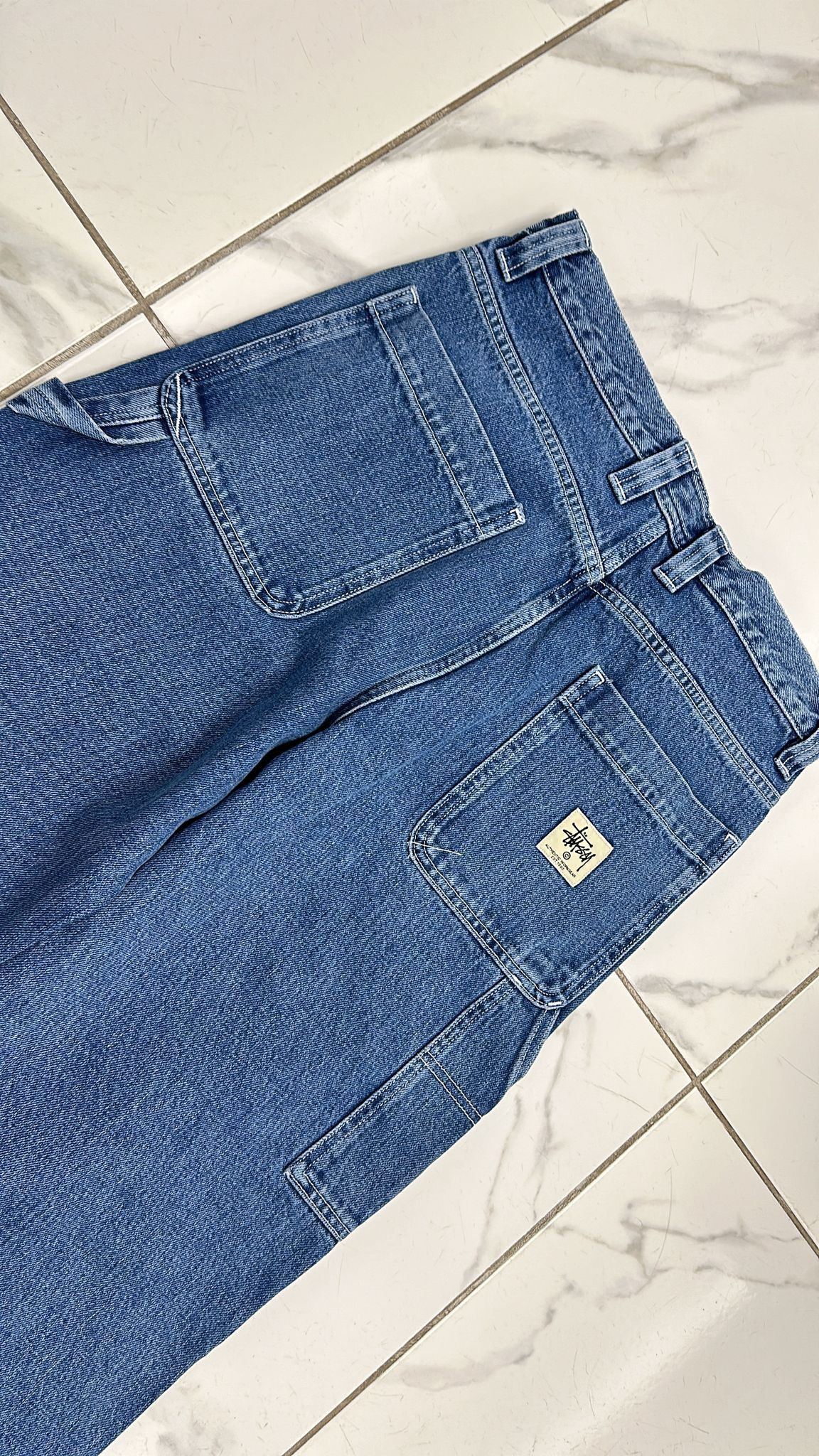 Stussy × Vintage Stüssy Double Knee Work Pant Blue Size 29 Size US 29 - 2 Thumbnail