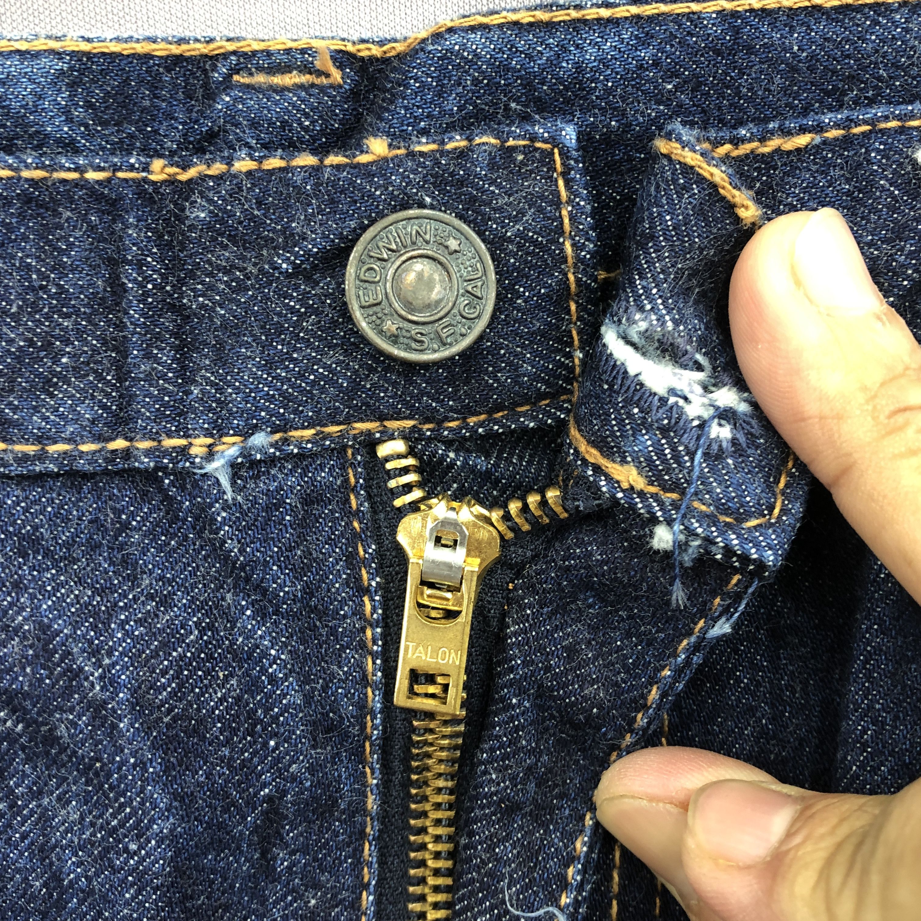 Japanese Brand Vintage 70s Edwin Flare Jeans Bootcut Wide Leg Denim GF30286 Size 24" / US 00 / IT 34 - 6 Thumbnail