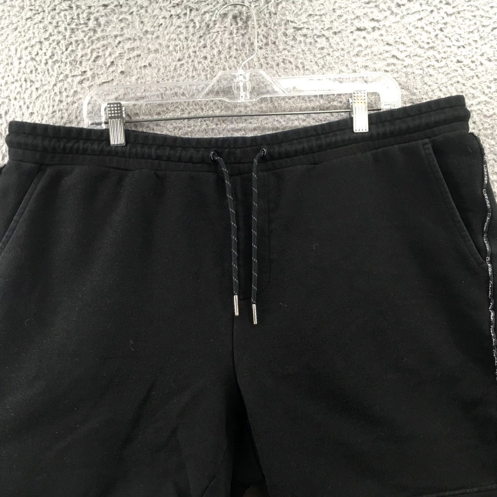 Calvin Klein Calvin Klein Sweatshorts Mens Black High Rise Drawstring Pocket Size ONE SIZE - 2 Thumbnail