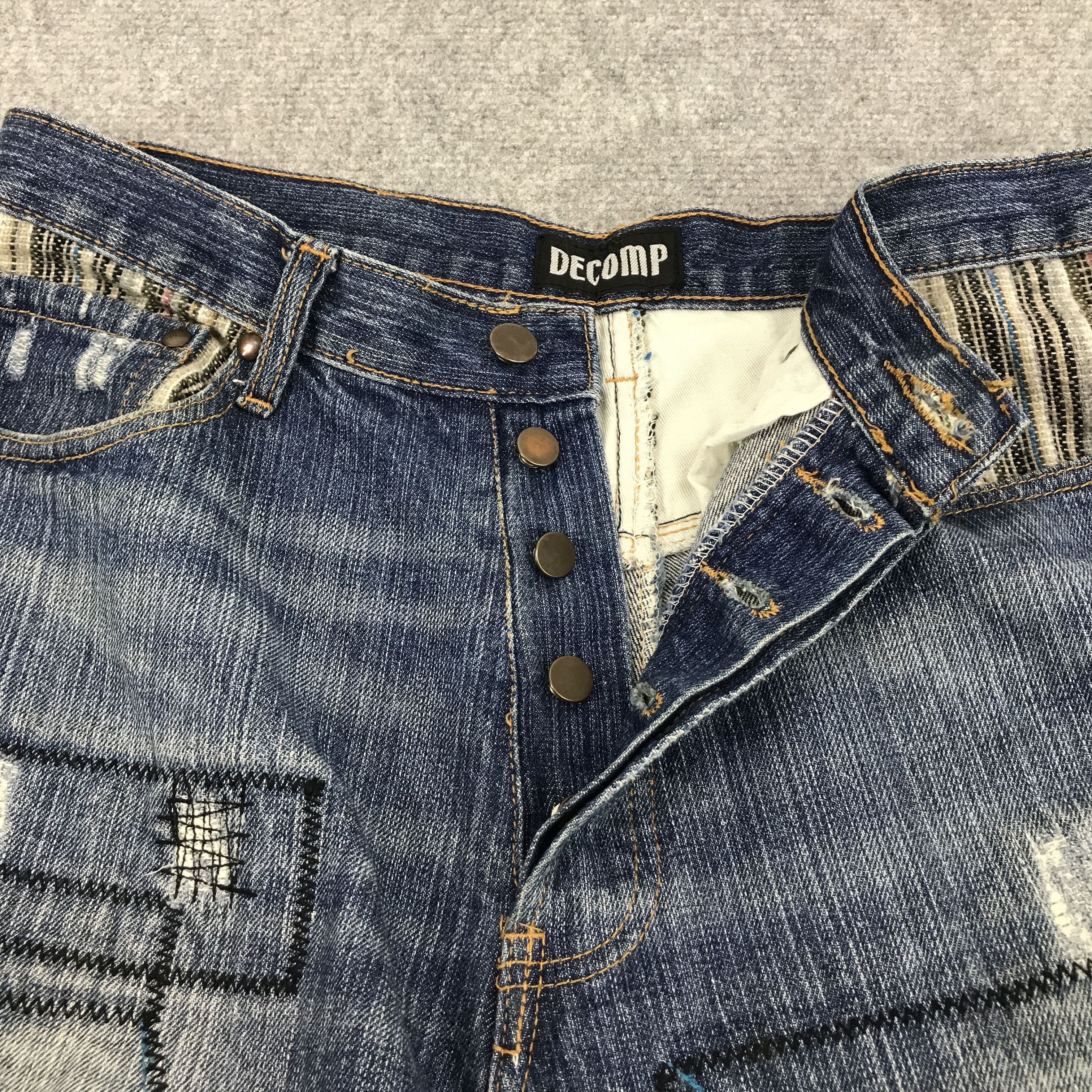 Japanese Brand JAPAN DECOMP PATCHWORK DESIGN DISTRESSED JEAN Size US 31 - 10 Thumbnail