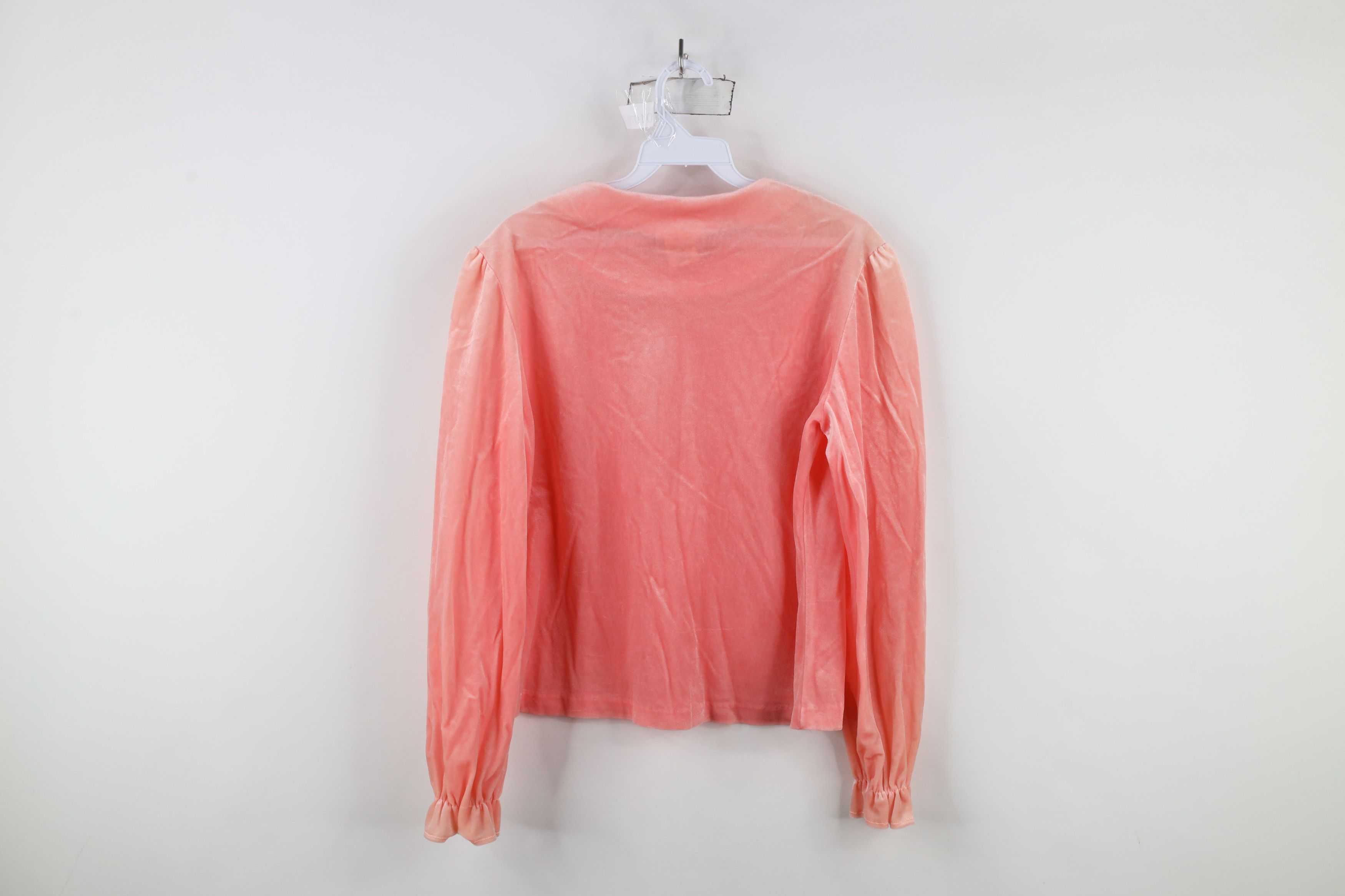 Vintage Vintage 70s Streetwear Cuff Velvet Velour Sweater Pink USA Size M / US 6-8 / IT 42-44 - 10 Thumbnail