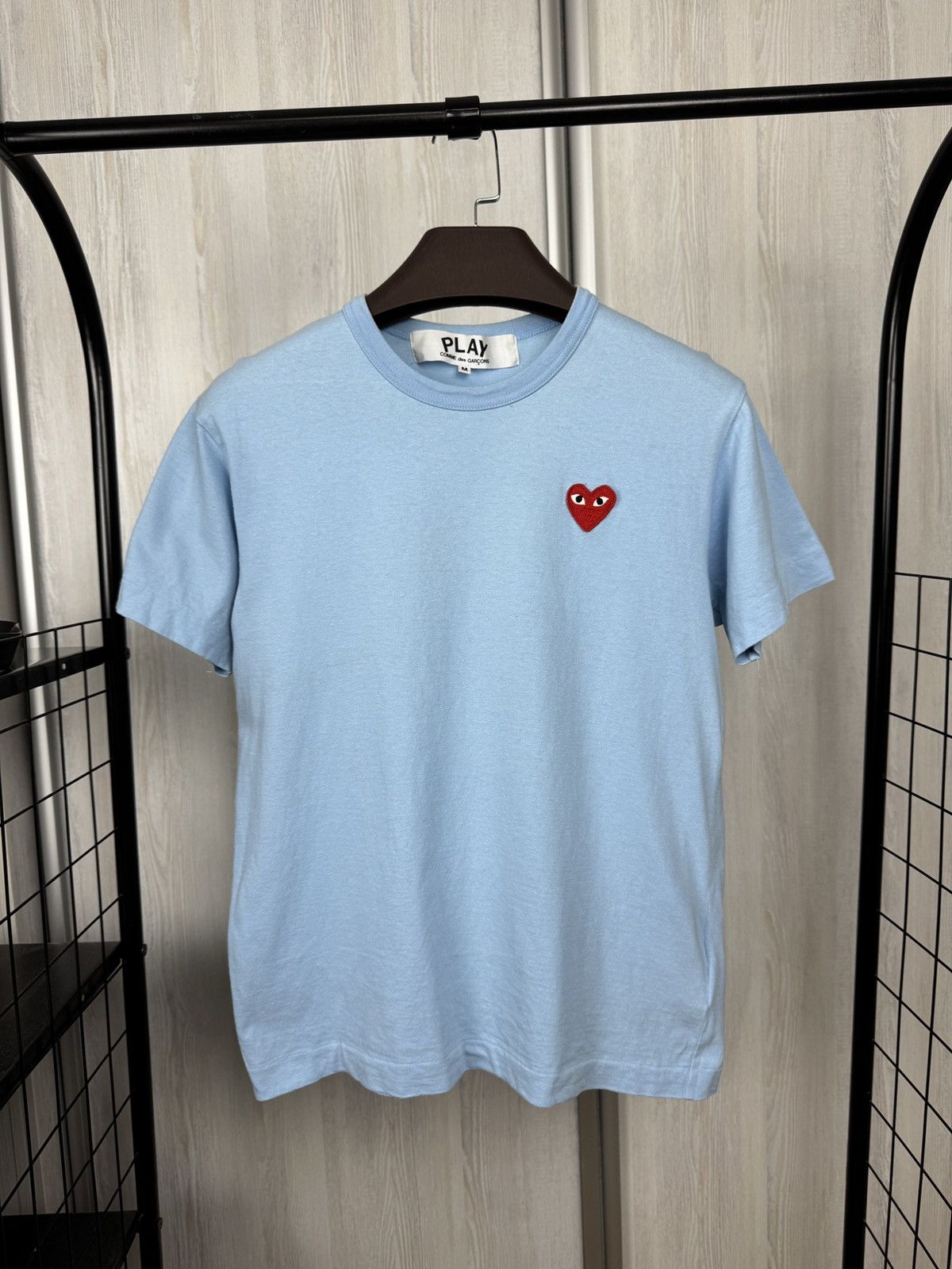 Comme des Garcons PLAY COMME des GARCONS PLAY Red Heart Blue Mens Cotton Tee Japan Size US M / EU 48-50 / 2 - 1 Thumbnail