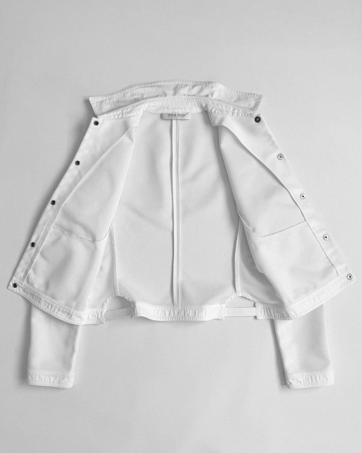 Miu Miu 00s Miu Miu Archive Collared SnapBack Mesh Cropped Jacket Size S / US 4 / IT 40 - 10 Thumbnail
