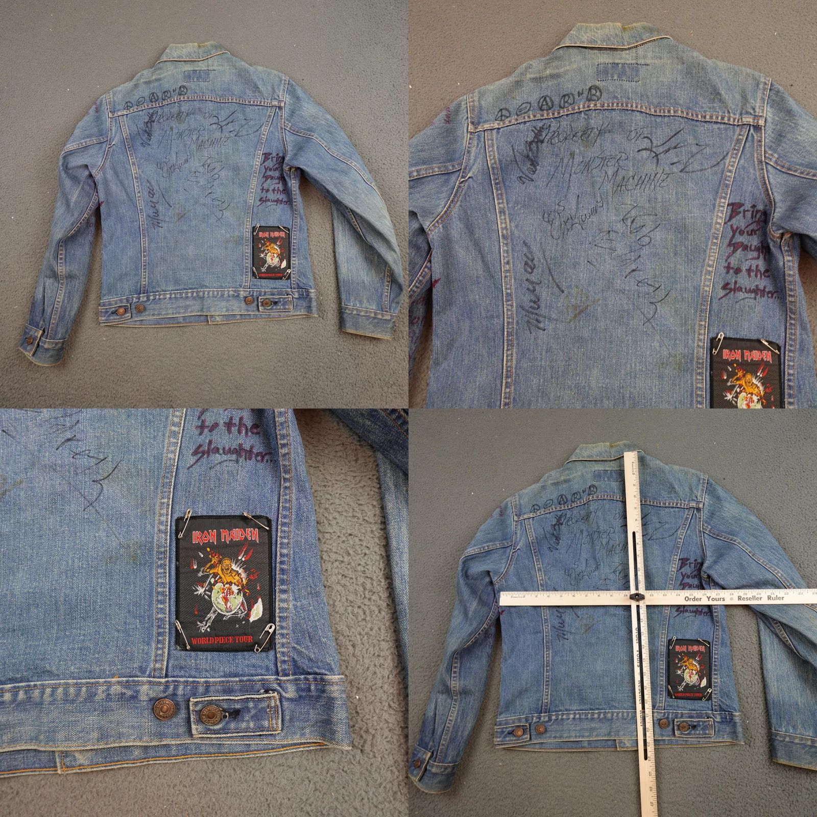 Levi's VINTAGE Levi's Trucker Jacket Mens Medium Blue Denim Band Patches 70s Metal Rock Punk 80s Concert Casual Mens Size US M / EU 48-50 / 2 - 8 Thumbnail