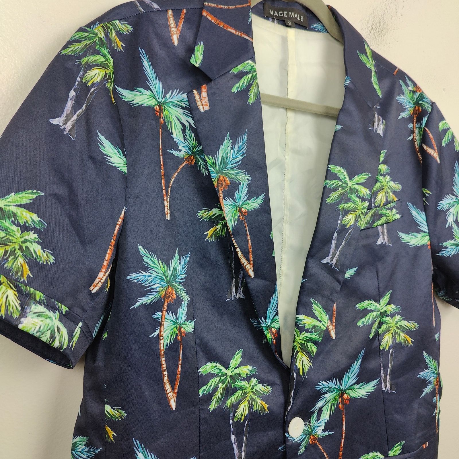 Other Mage Male Short Sleeve Jacket Mens Small Blue Tropical Size US S / EU 44-46 / 1 - 2 Thumbnail