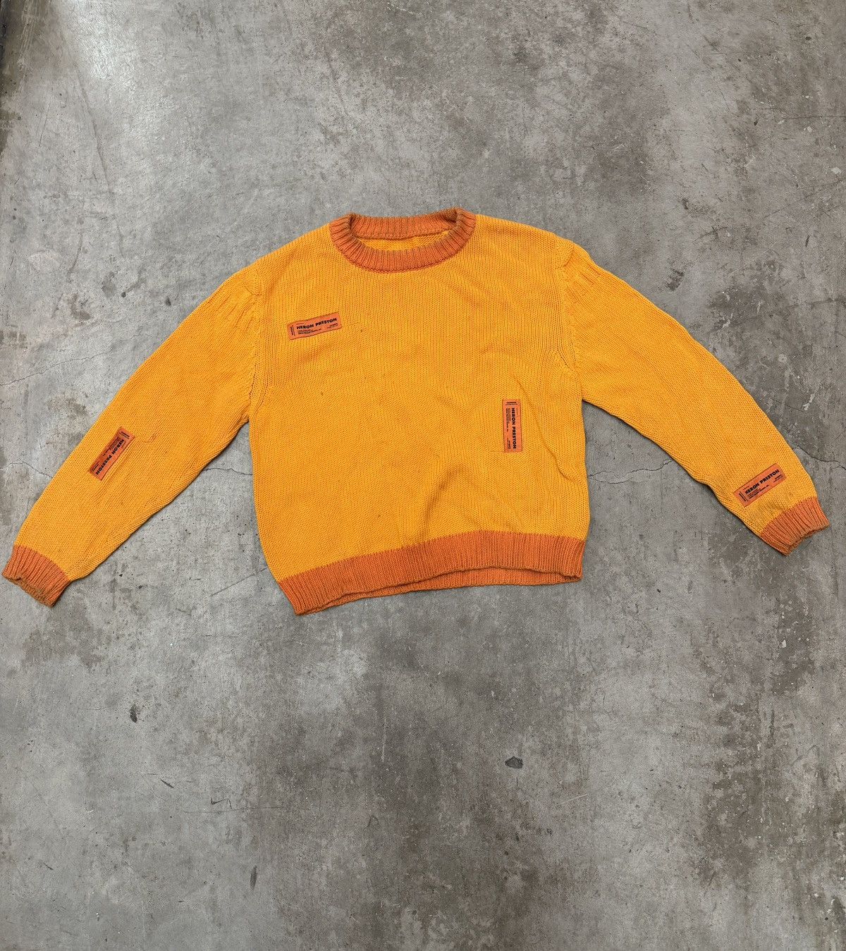Heron Preston Heron Preston Orange logo knit sweater Size US L / EU 52-54 / 3 - 1 Thumbnail