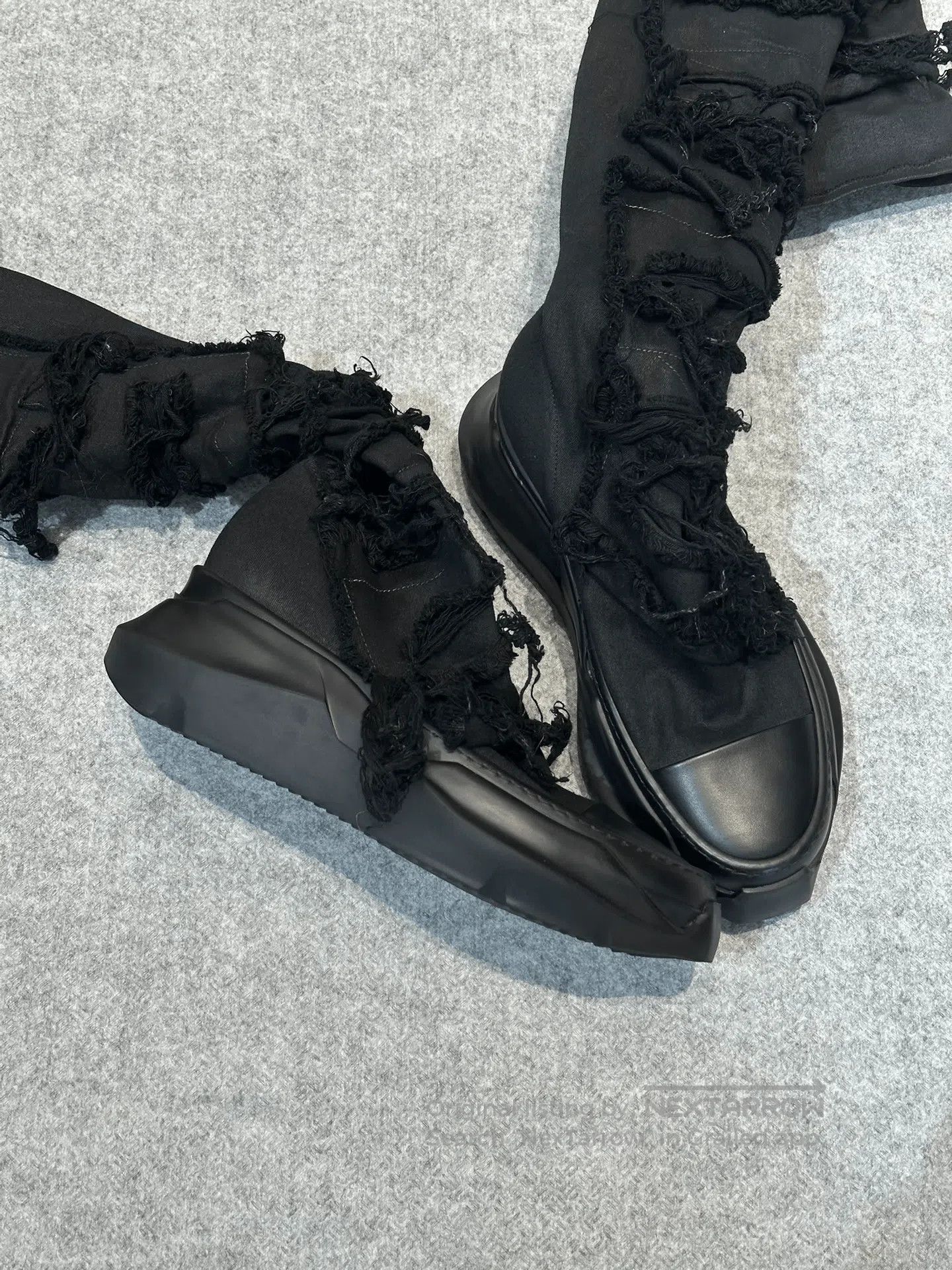 Rick Owens Drkshdw Rick Owens Platform Distressed Elastic Boots. Size US 7 / EU 40 - 4 Thumbnail