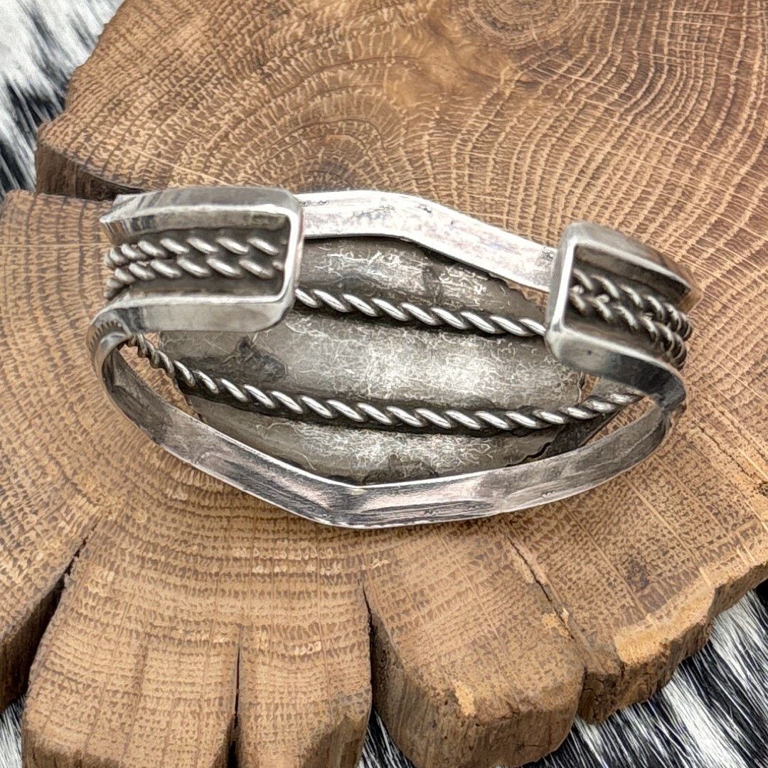 Native 1960s Native American NAVAJO Silver Turquoise Cuff Bracelet Size ONE SIZE - 4 Thumbnail