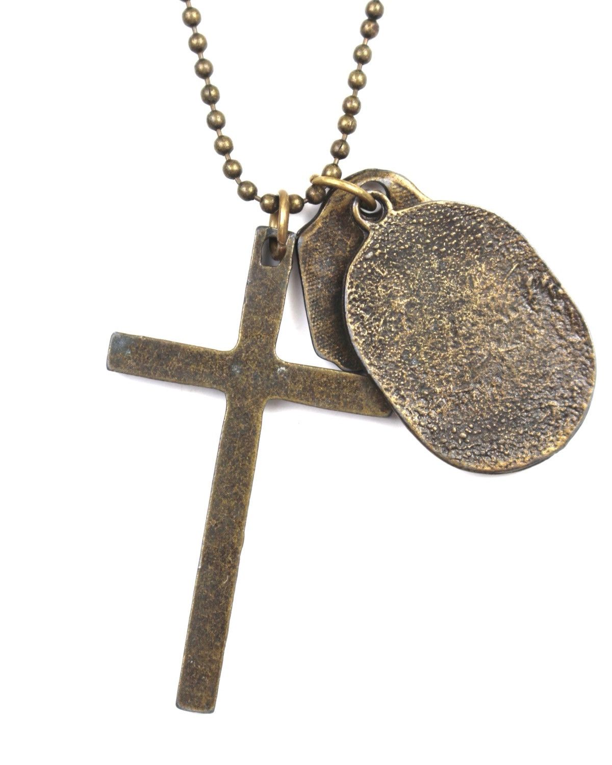 Vintage 1990S JAPANESE MADE PATINA CROSS LAYERED DOG TAG CHARM CHAIN Size ONE SIZE - 5 Thumbnail