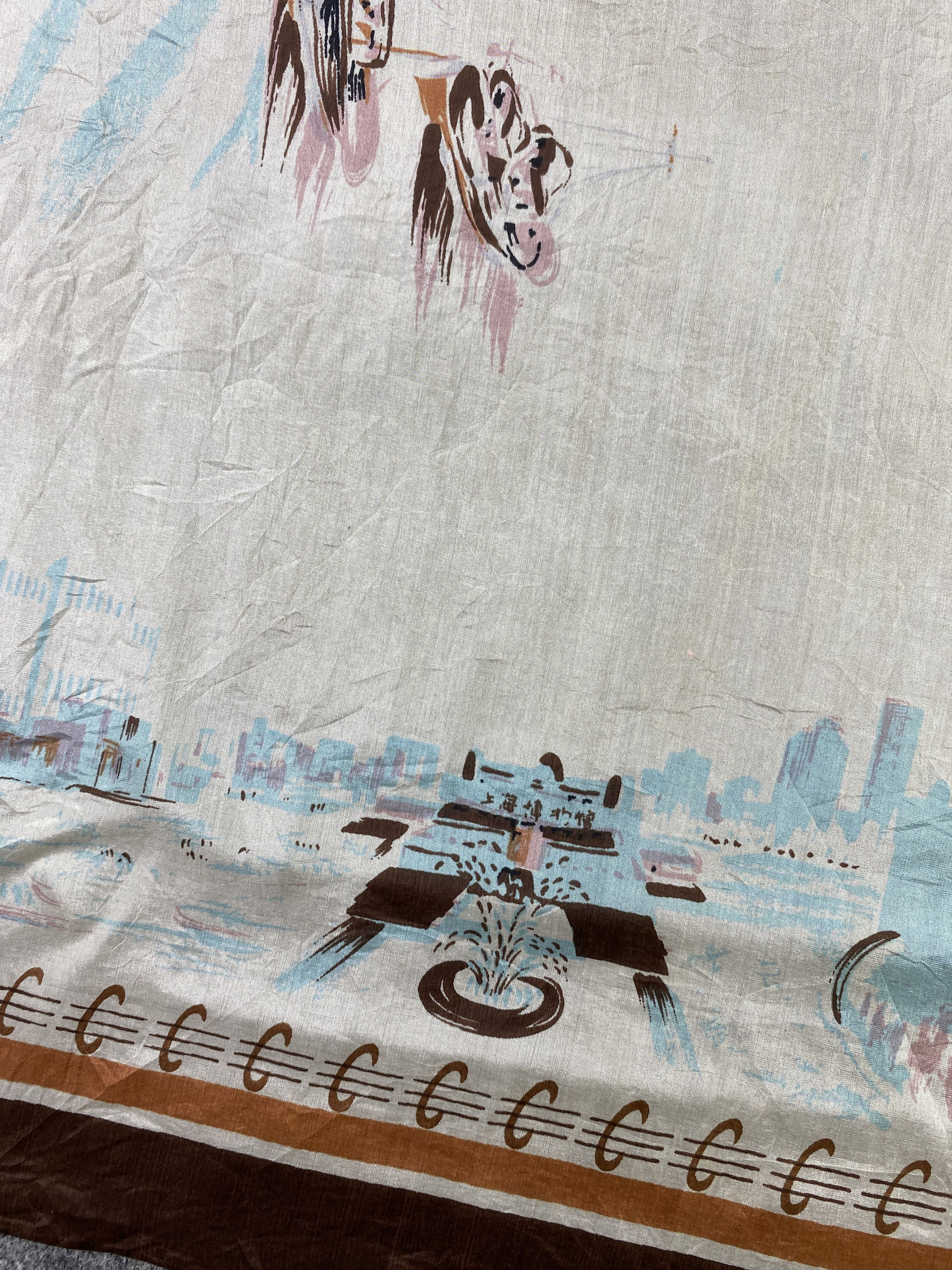 Other Vintage Art Painting Silk Scarf / Silk Shawl SN0271 Size ONE SIZE - 6 Thumbnail