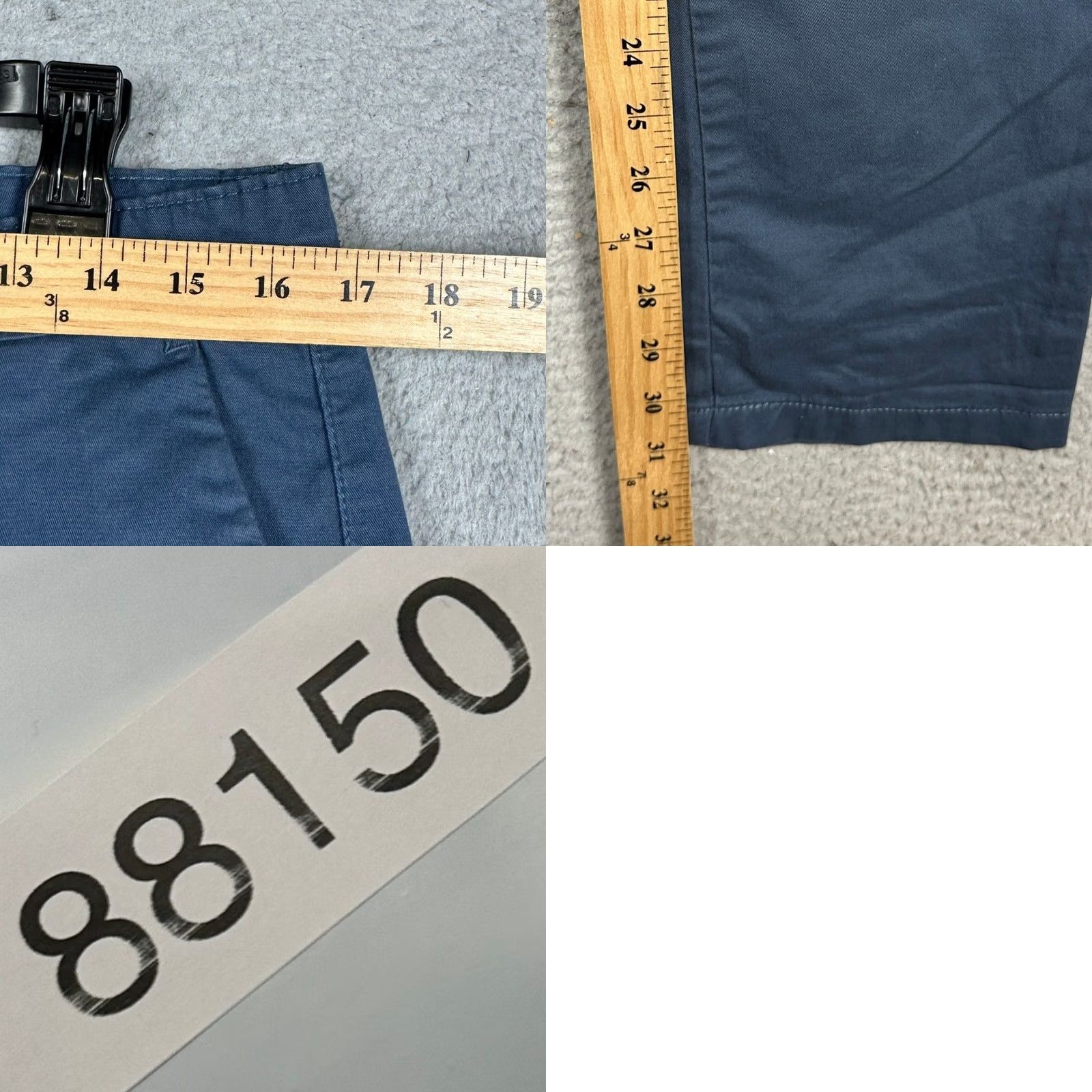 Vintage Peter England Pants Mens 34 Navy Blue Riser Super Slim Khakis Straight Business Casual Workwear Stretch Cotton Blend Modern Slim Fit Size US 34 / EU 50 - 8 Thumbnail