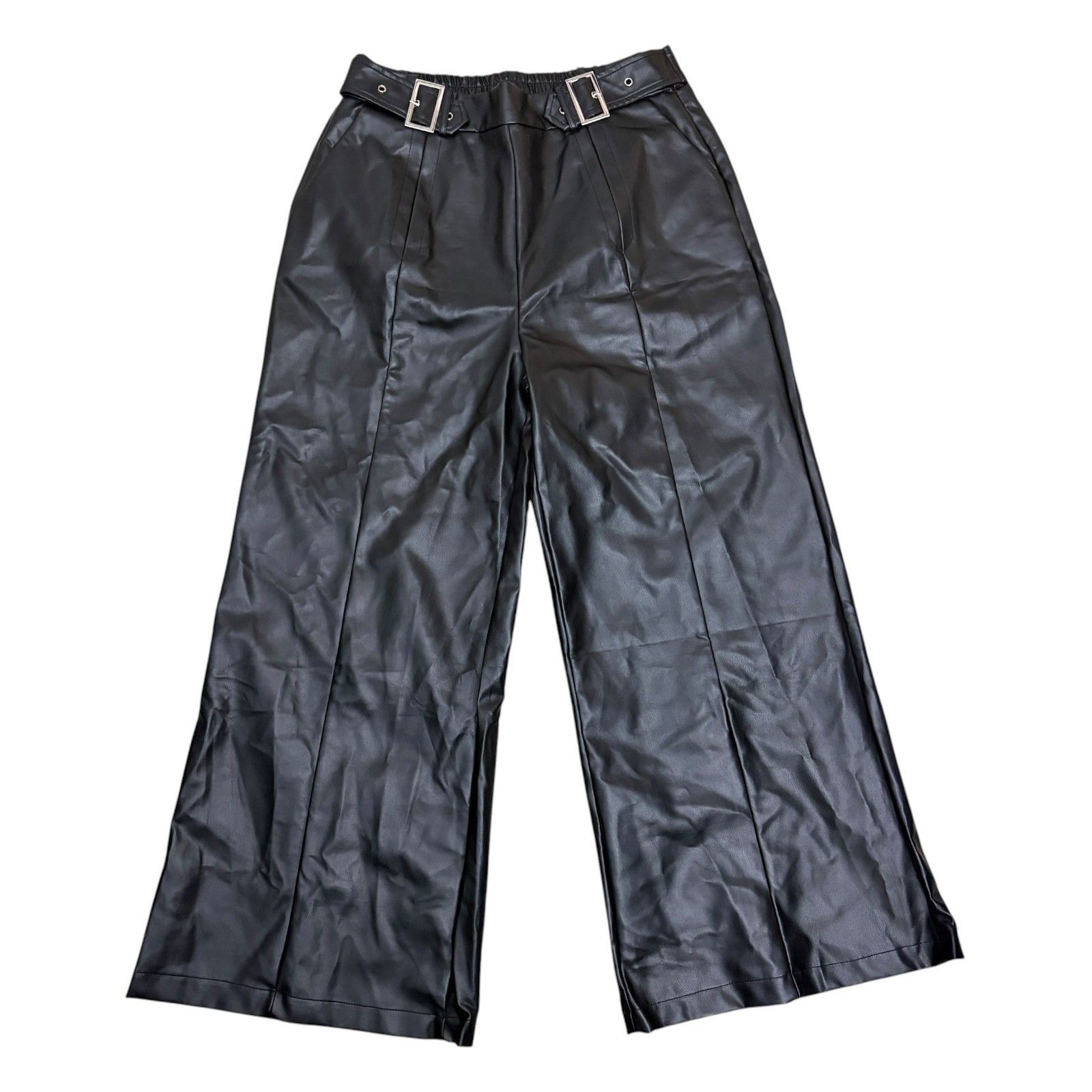 Other FAUX LEATHER UOOZEE Wide Leg Flare Vegan Casual Pants Large Size 34" / US 12 / IT 48 - 1 Thumbnail