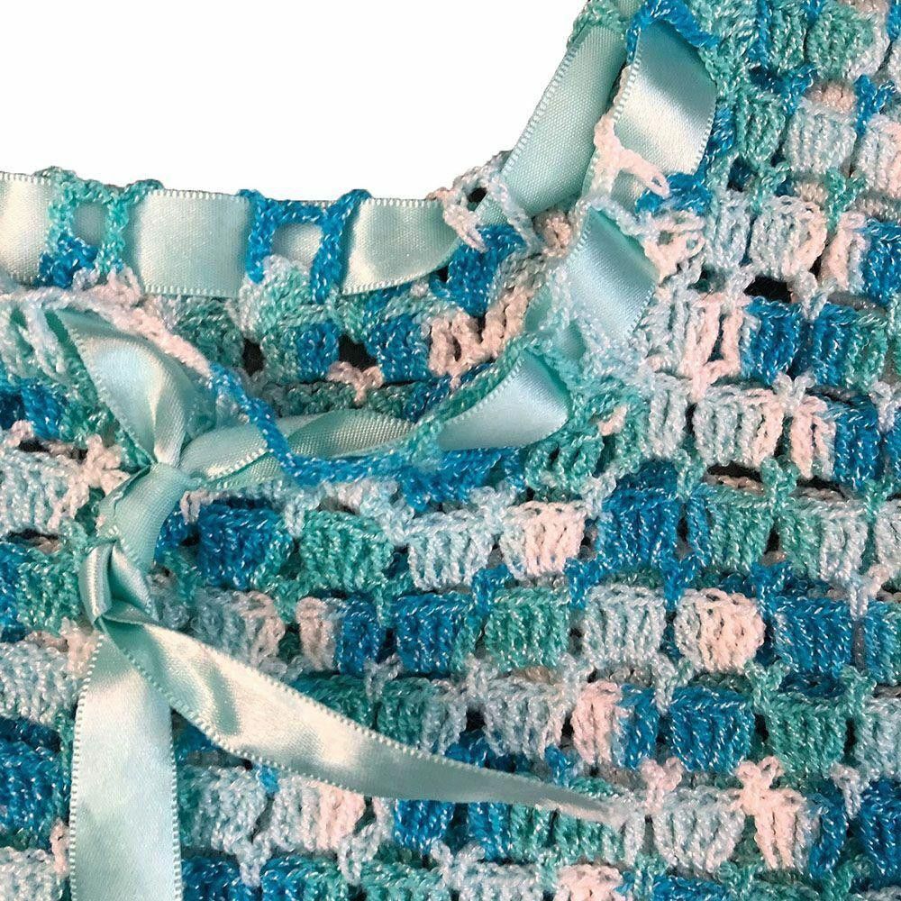 Designer Pre Owned Blue Crocheted Blouse M Size M / US 6-8 / IT 42-44 - 4 Thumbnail