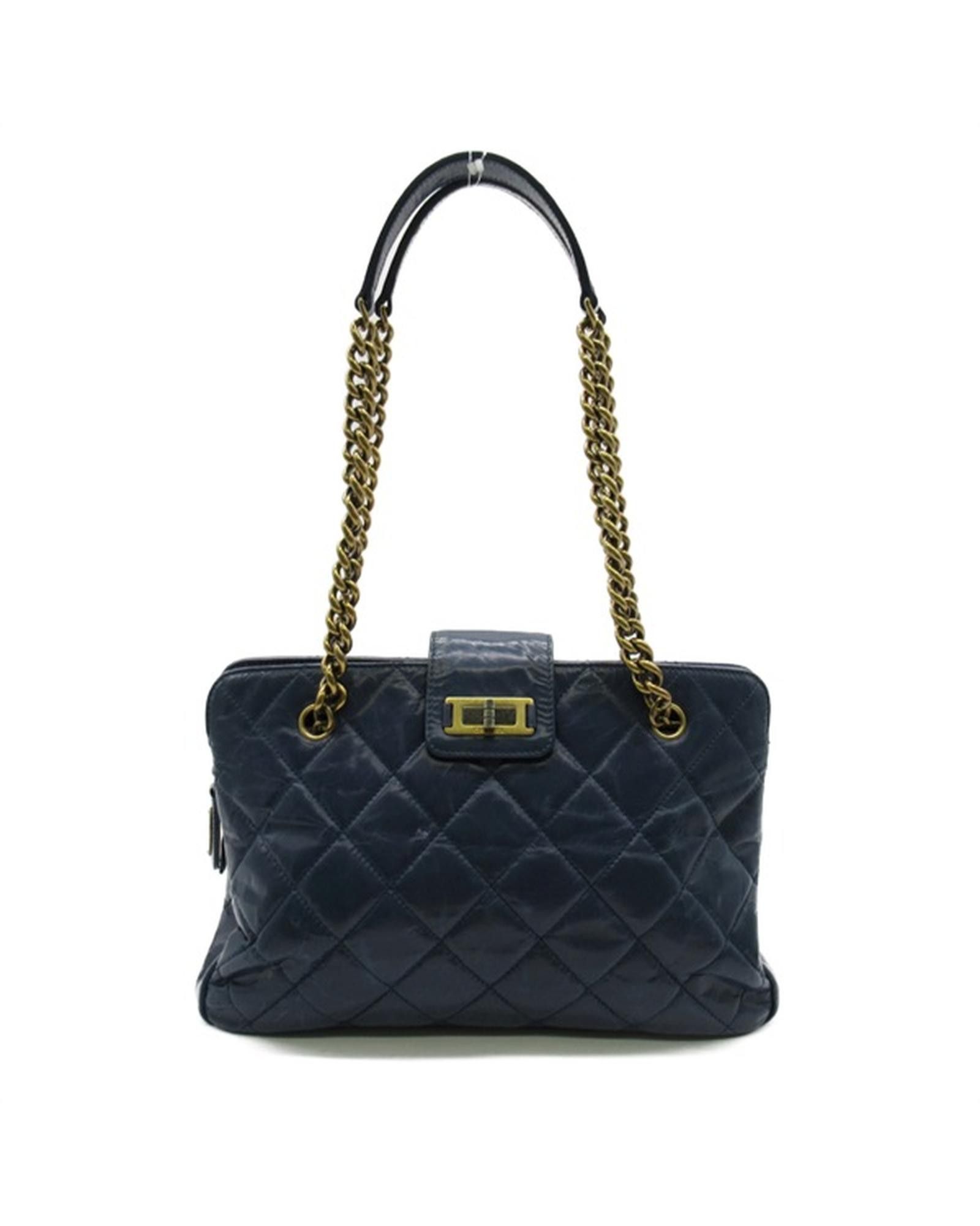 image of Chanel Crinkled Calfskin Reissue Tote Bag In Blue, Women's