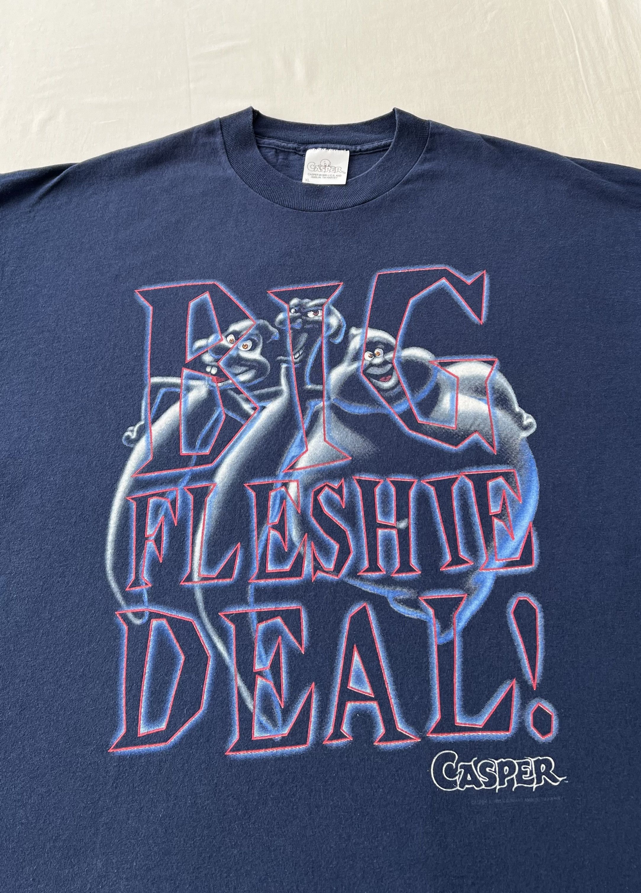 Vintage Vintage 1995 Casper Big Fleshie Deal Cartoon Movie T-shirt Size US XL / EU 56 / 4 - 4 Thumbnail