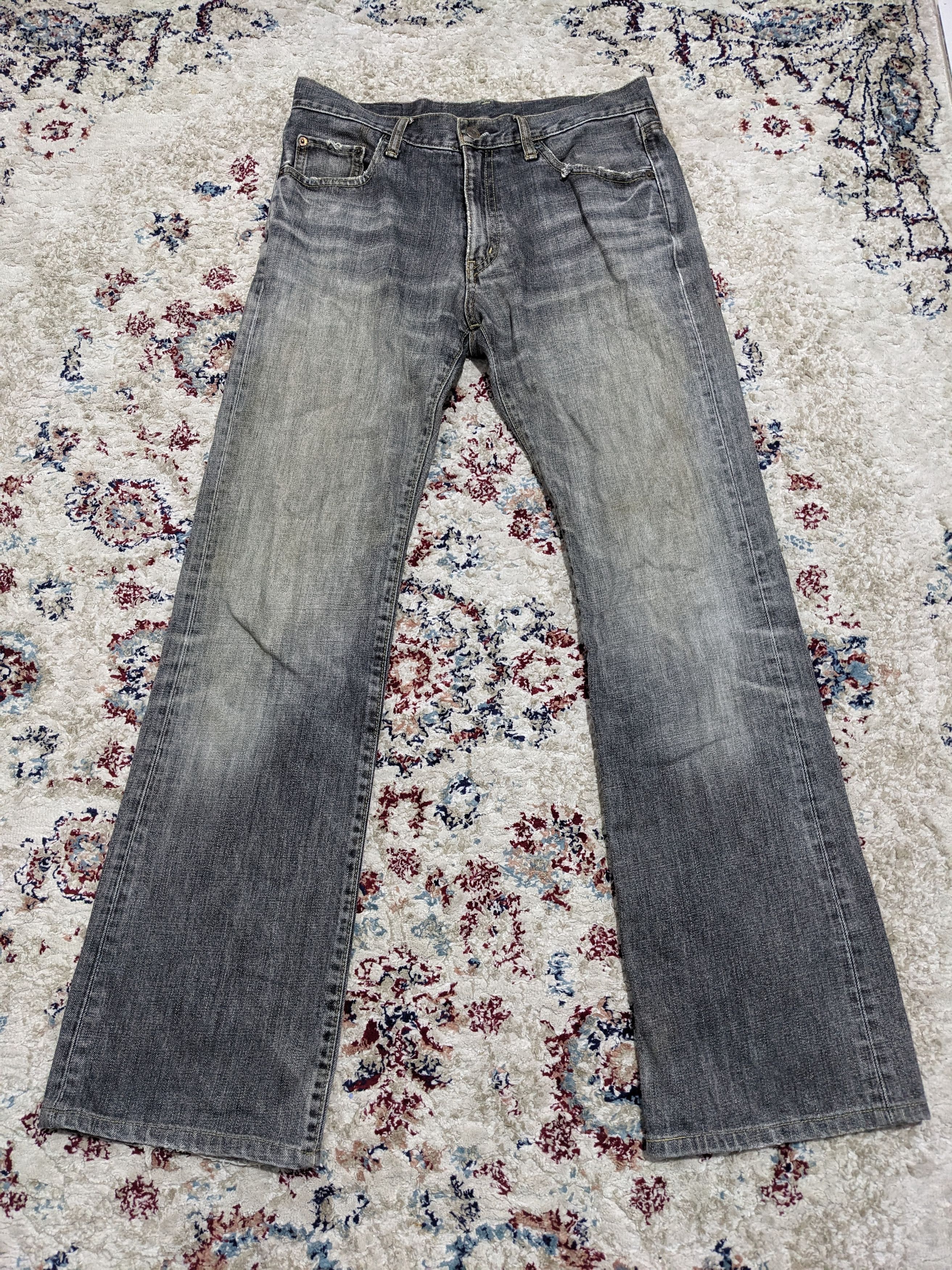 Uniqlo B002 Faded Black Wash Flare Bootcut Jeans