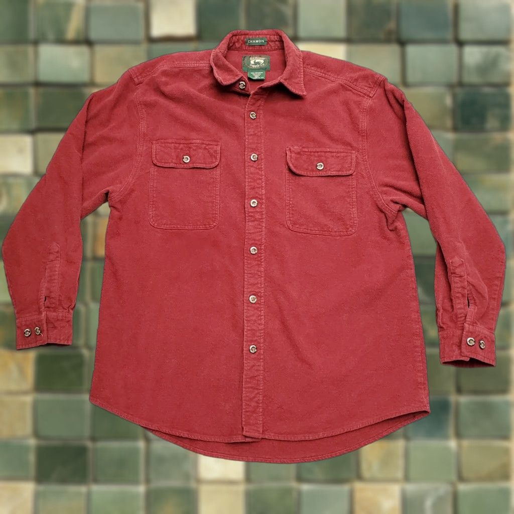 Vintage Stillwater Chamois Shirt Men XL Red Long Sleeve Outdoor Flannel Camping Size US XL / EU 56 / 4 - 1 Thumbnail