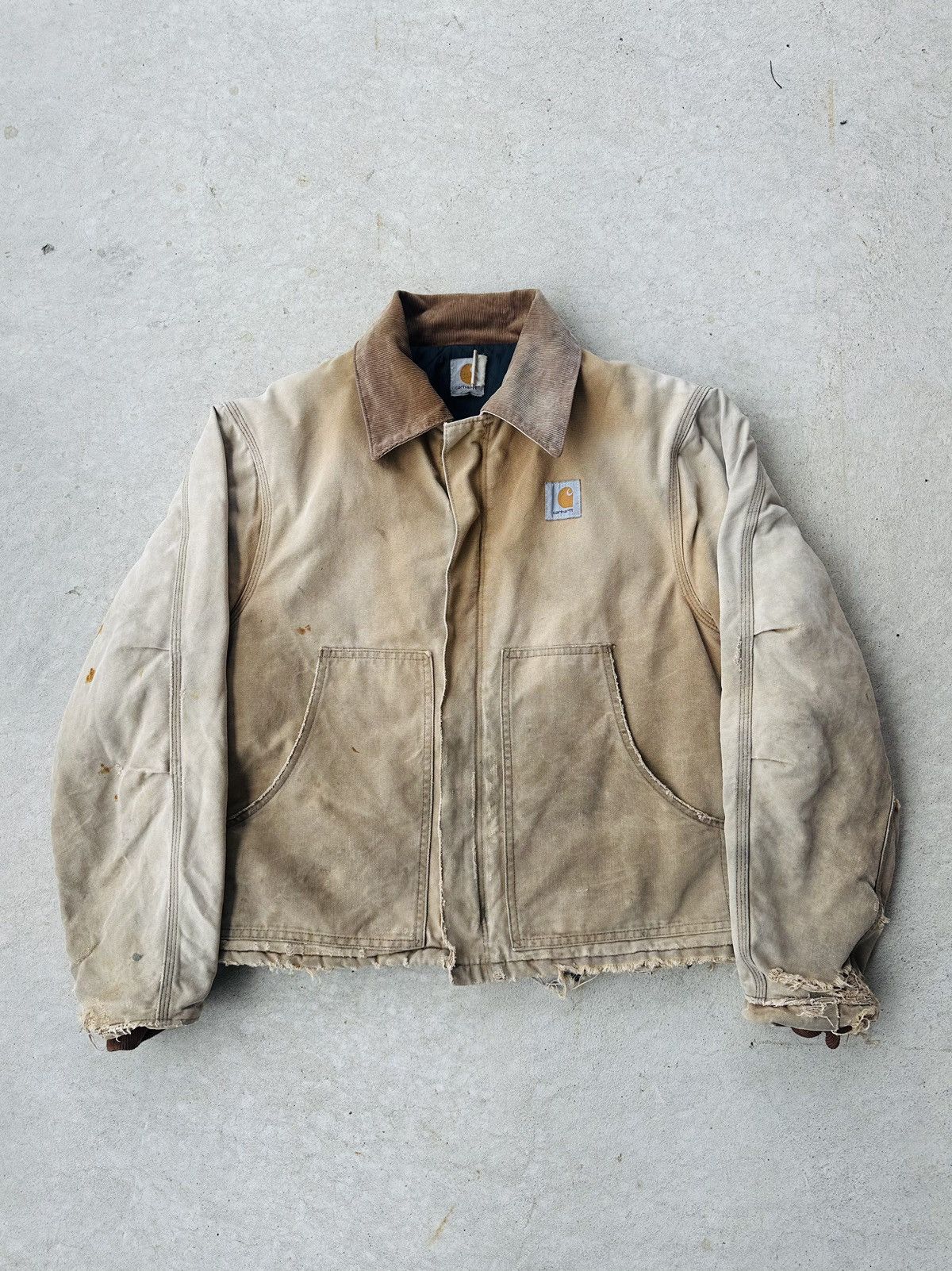 image of 1990’S Vintage Carhartt Detroit Jacket in Tan, Men's (Size Large)