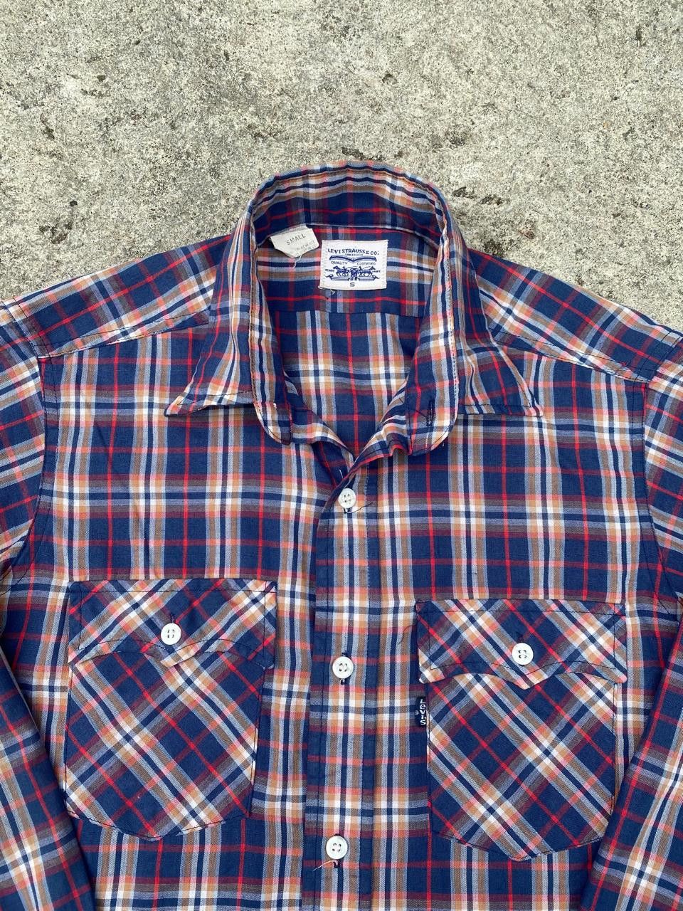 Vintage 80s Levis plaid shirt flap pockets Size US S / EU 44-46 / 1 - 2 Thumbnail