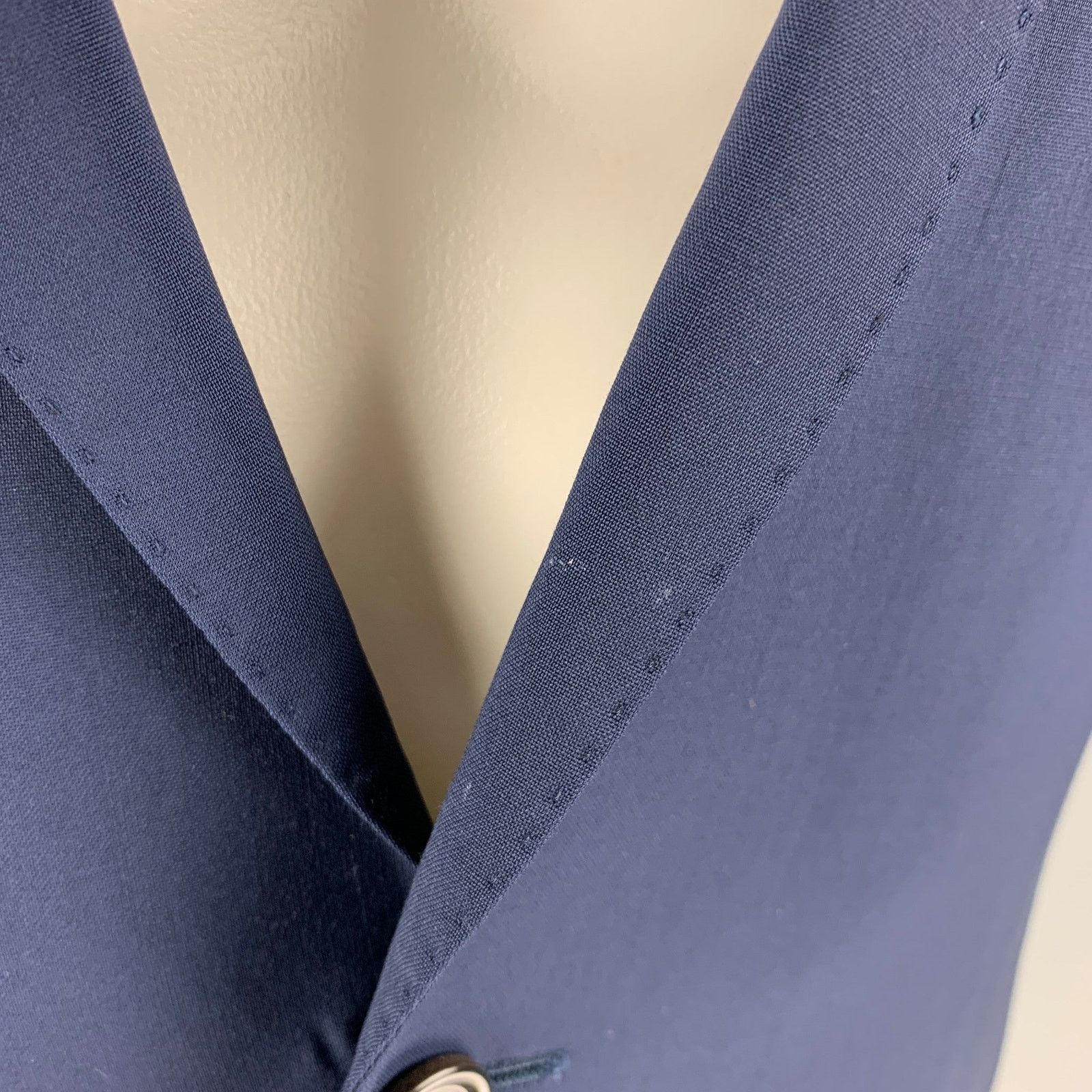 Carolina Herrera Size 38 Navy Virgin Wool Single Breasted Sport Coat Size 38R - 4 Thumbnail
