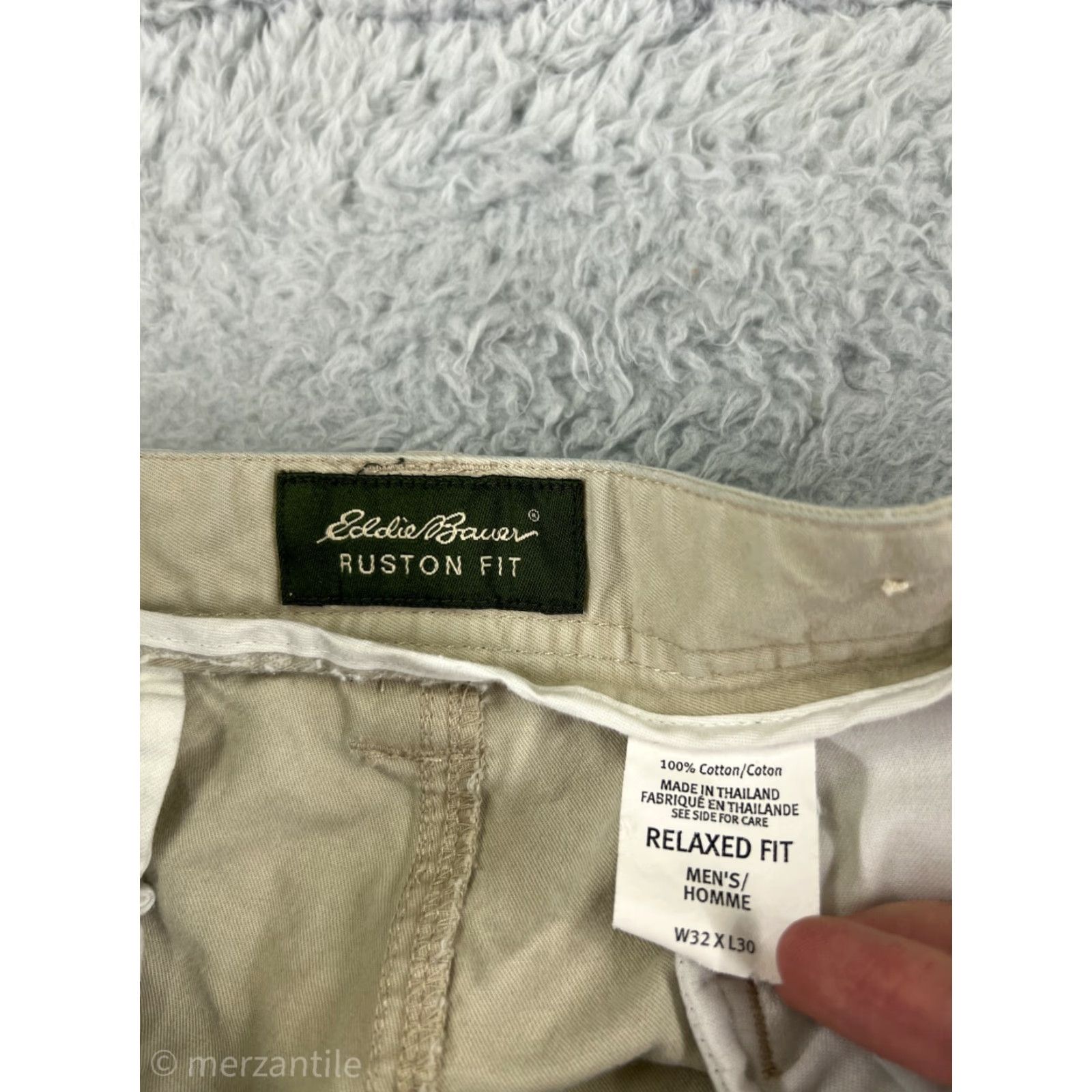 Eddie Bauer Eddie Bauer Mens Cargo Pants 32 Beige Cotton Twill 5-Pocket Relaxed Straight Front Size US 31 - 3 Thumbnail