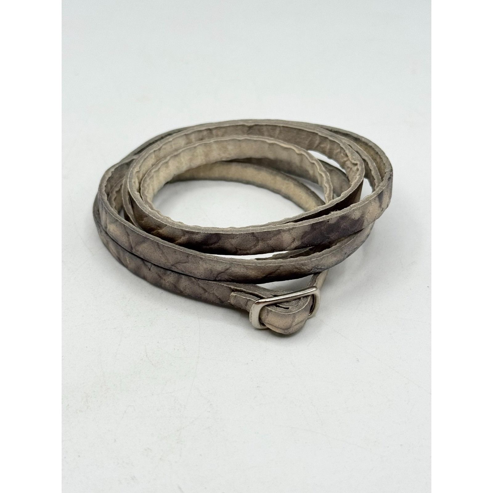 Vintage Vintage snake skin style leather wrap bracelet Size ONE SIZE - 4 Thumbnail
