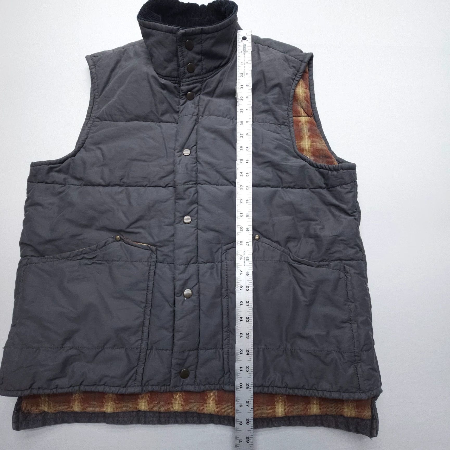Old Navy VINTAGE Old Navy Vest Mens XL Plaid Flannel Lined Corduroy Collar Y2K 2006 Size US XL / EU 56 / 4 - 4 Thumbnail