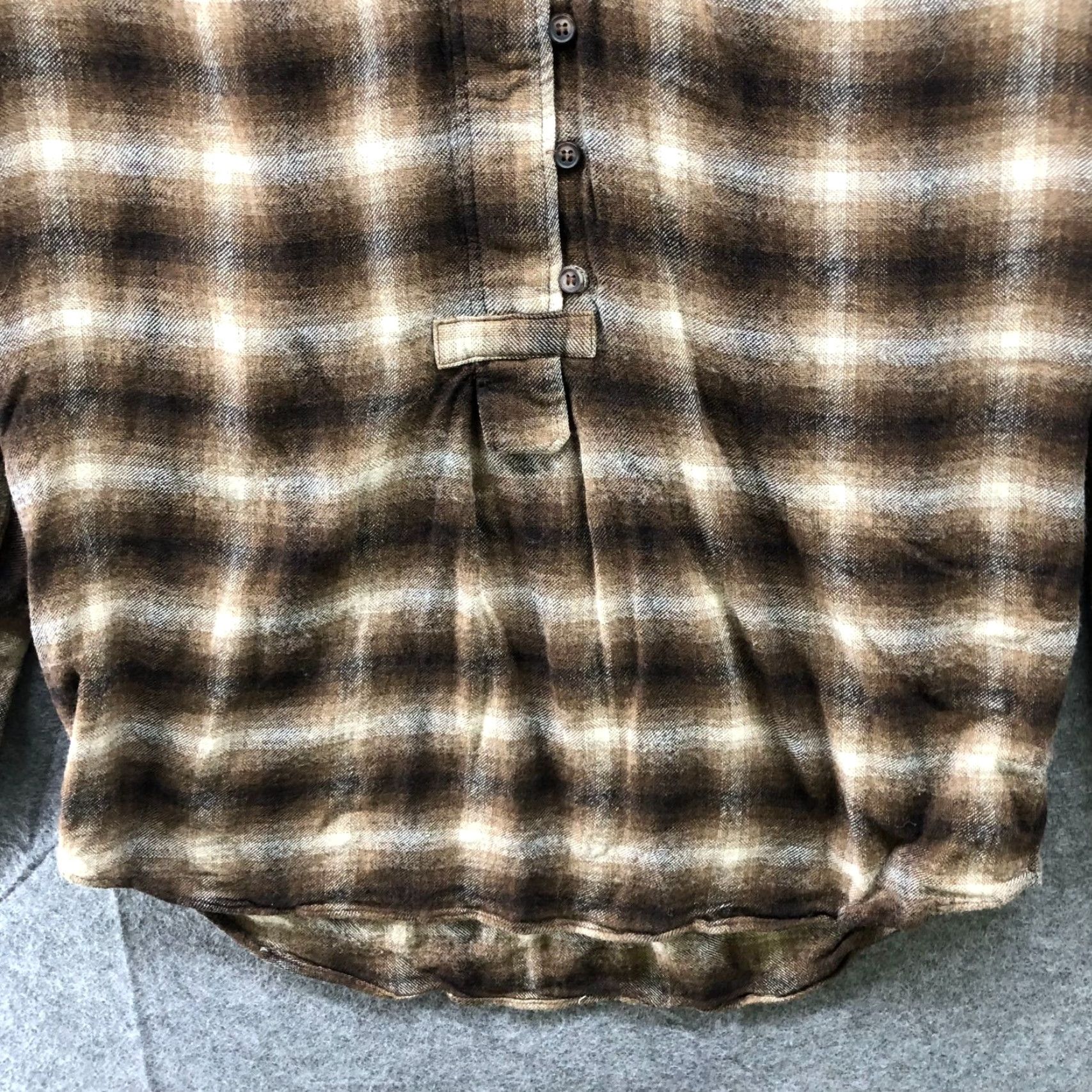 Zara Zara Popover Top Womens S Brown Black Plaid Long Sleeve Lightweight Flannel Button Knit Cotton Casual Size S / US 4 / IT 40 - 4 Thumbnail